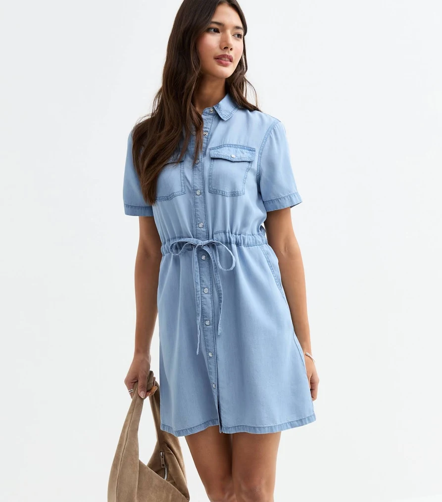 new look denim button dress Midi Shirt Dress New Look Jean Dress Navy Denim Button Down Midi Dress