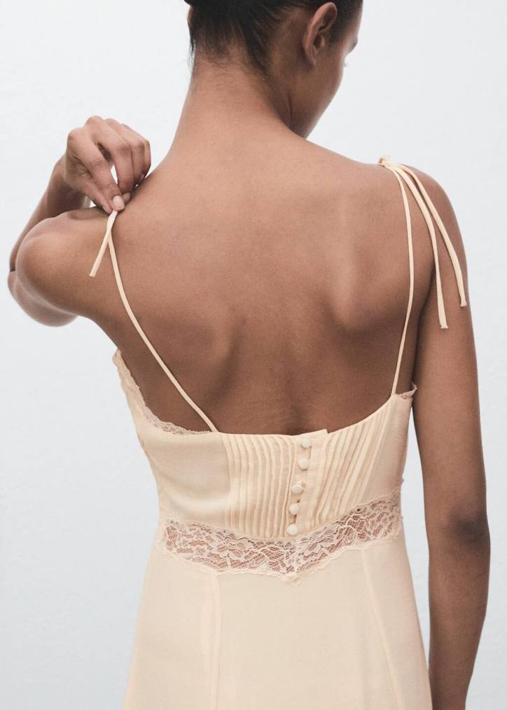 lace camisole dress mango Mango Lace Satin Camisole Dress - Burgundy