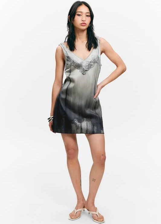 monki lace dress Monki - Satin Mini Slip Dress - Women - Polyester - L