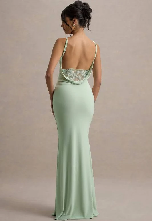 francoise cowl neck backless maxi dress with lace insert reviews Aisle-3 Size:US22W CL128401015 valentine's day Lilac Glitter Backless Dress