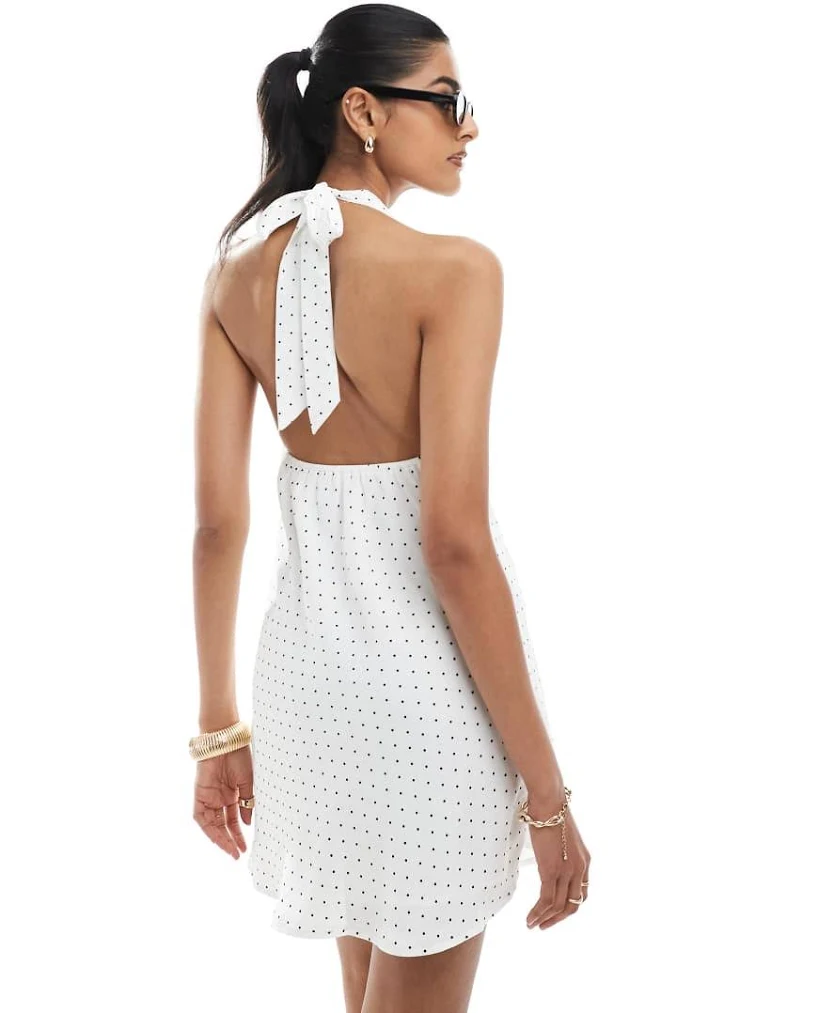 open back crepe halter dress hollister Hollister - Crepe Halter Neck Mini Dress - Women - Polyester - XL