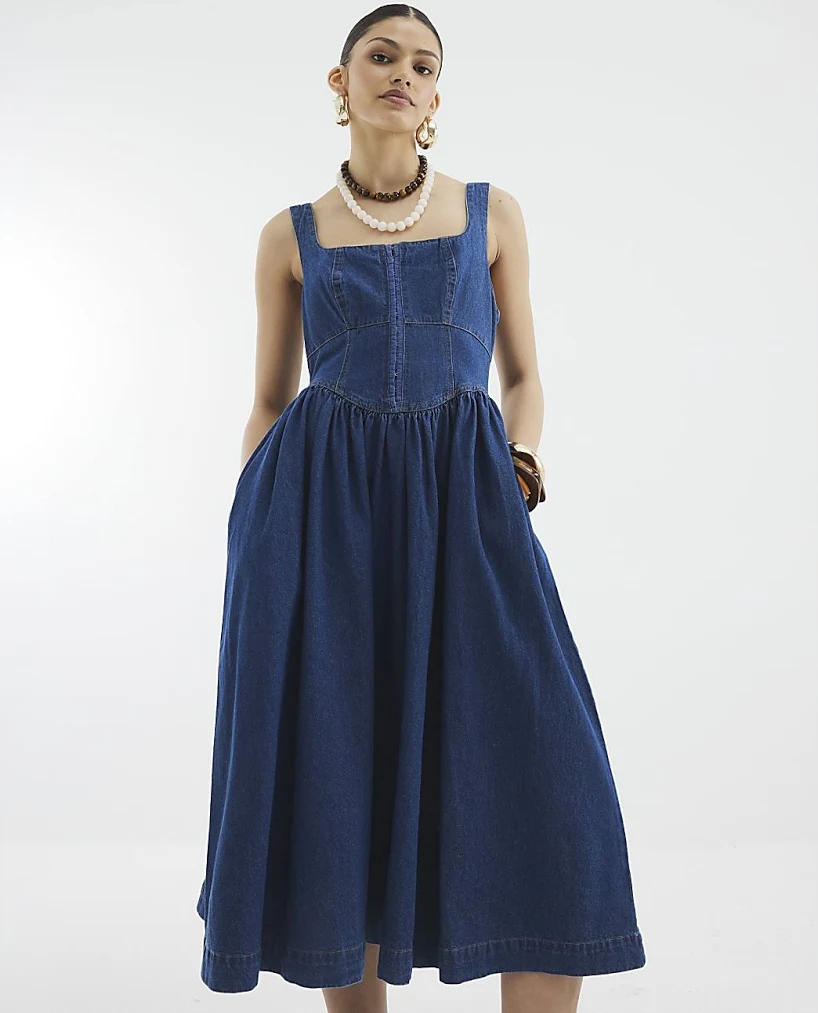 river island denim dress sale Buy Women's Dresses River Island Denim V-Neck Online