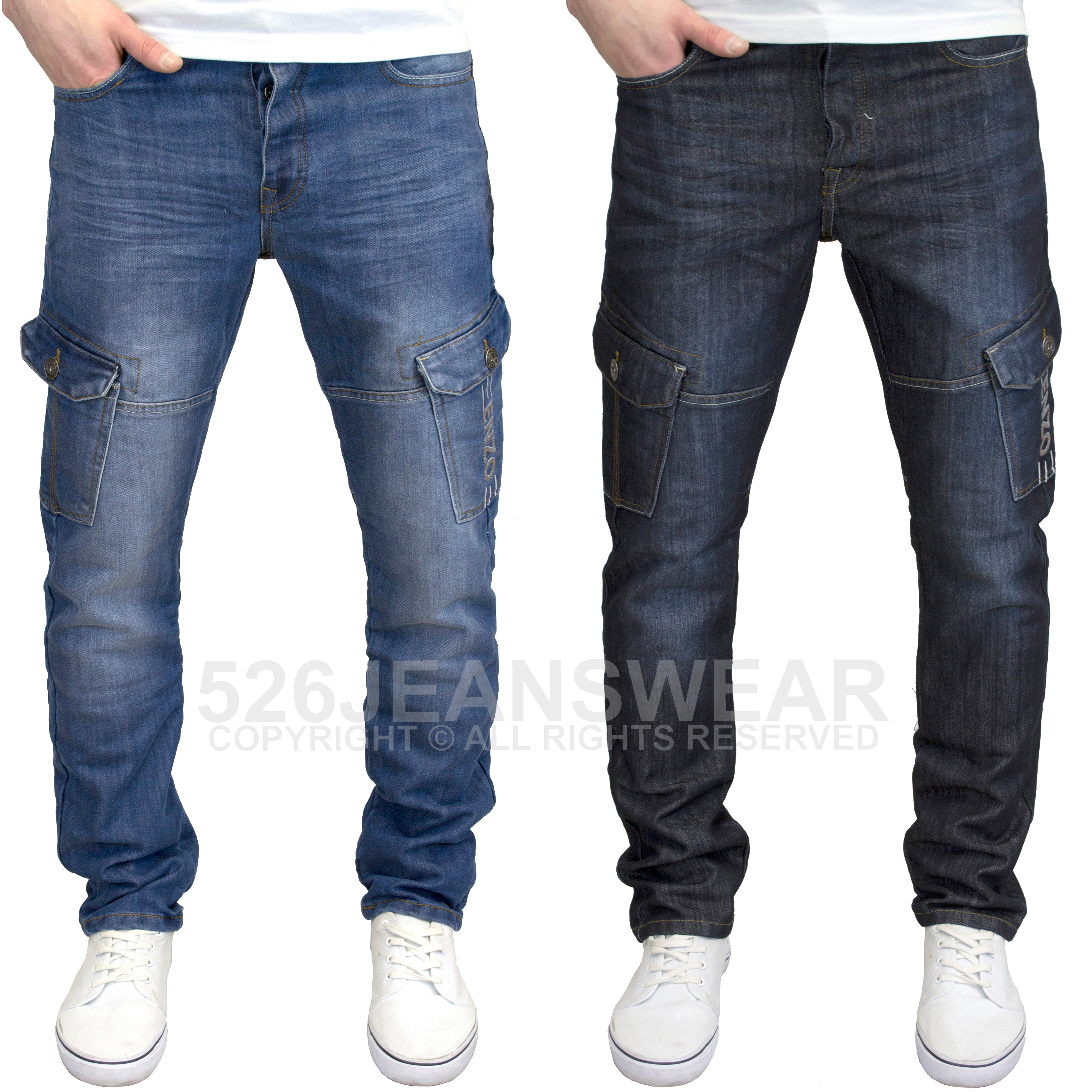 BNWT Aztec Men/'s Designer Stretch Skinny Fit Straight Leg Jeans