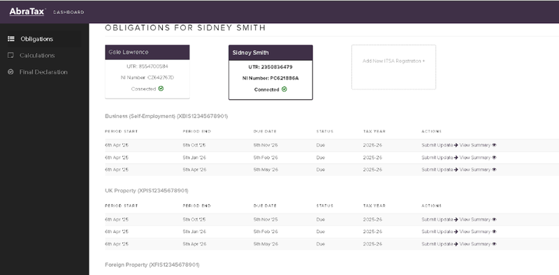 AbraTax’s Dashboard