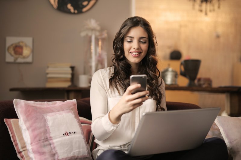 Woman looking at a phone