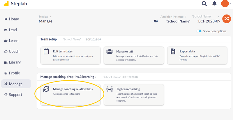 ECT coaching relationship