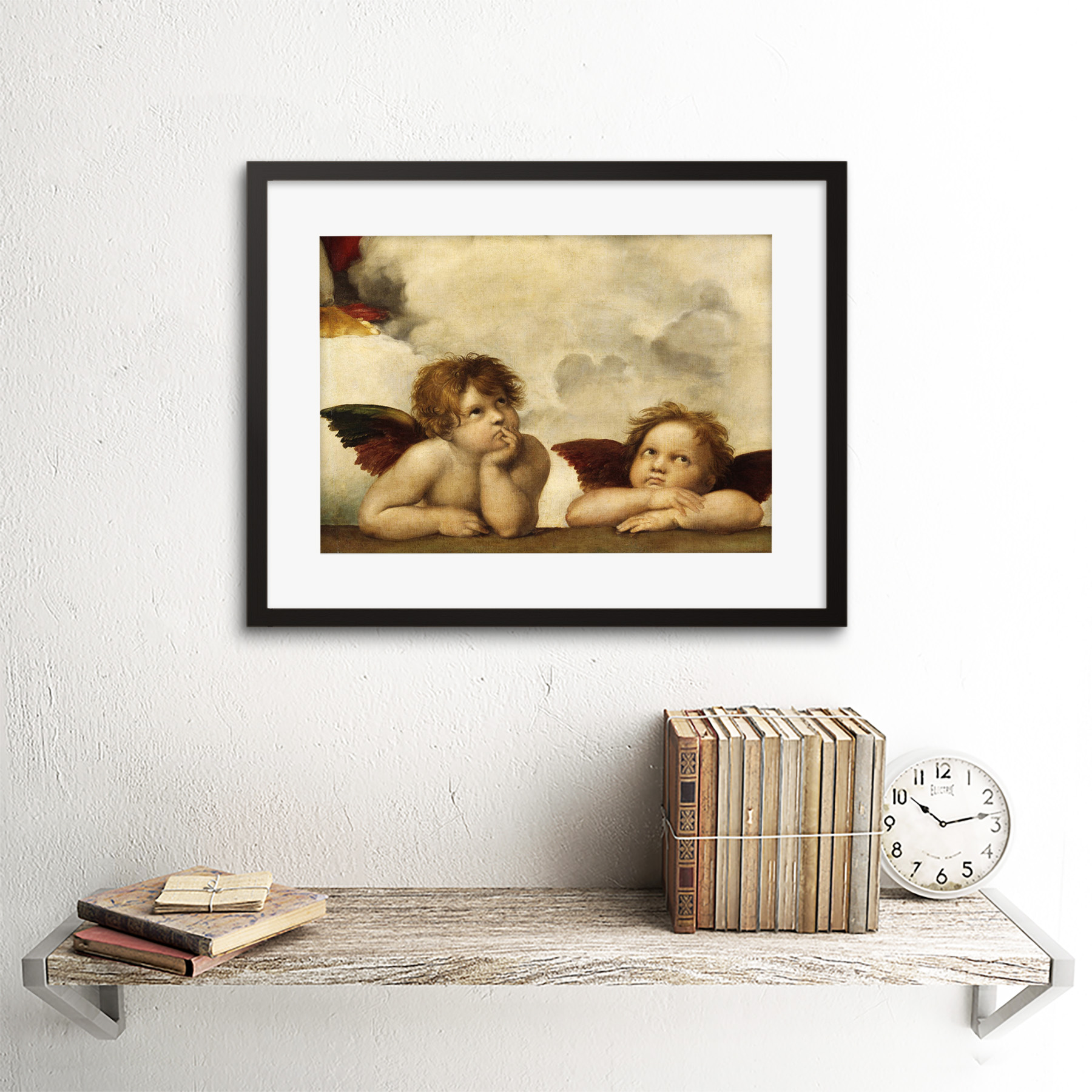 Raphael Sistine Madonna Group Of Angels Old Master Framed Wall Art Print - Picture 3 of 19