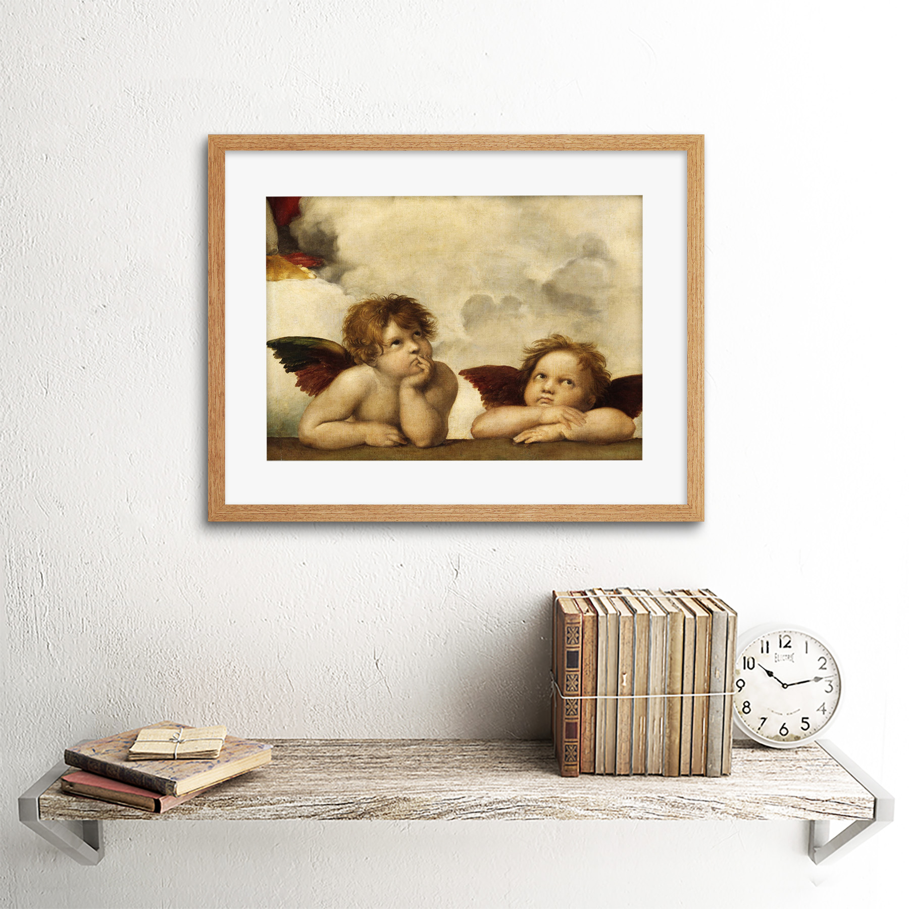 Raphael Sistine Madonna Group Of Angels Old Master Framed Wall Art Print - Picture 11 of 19