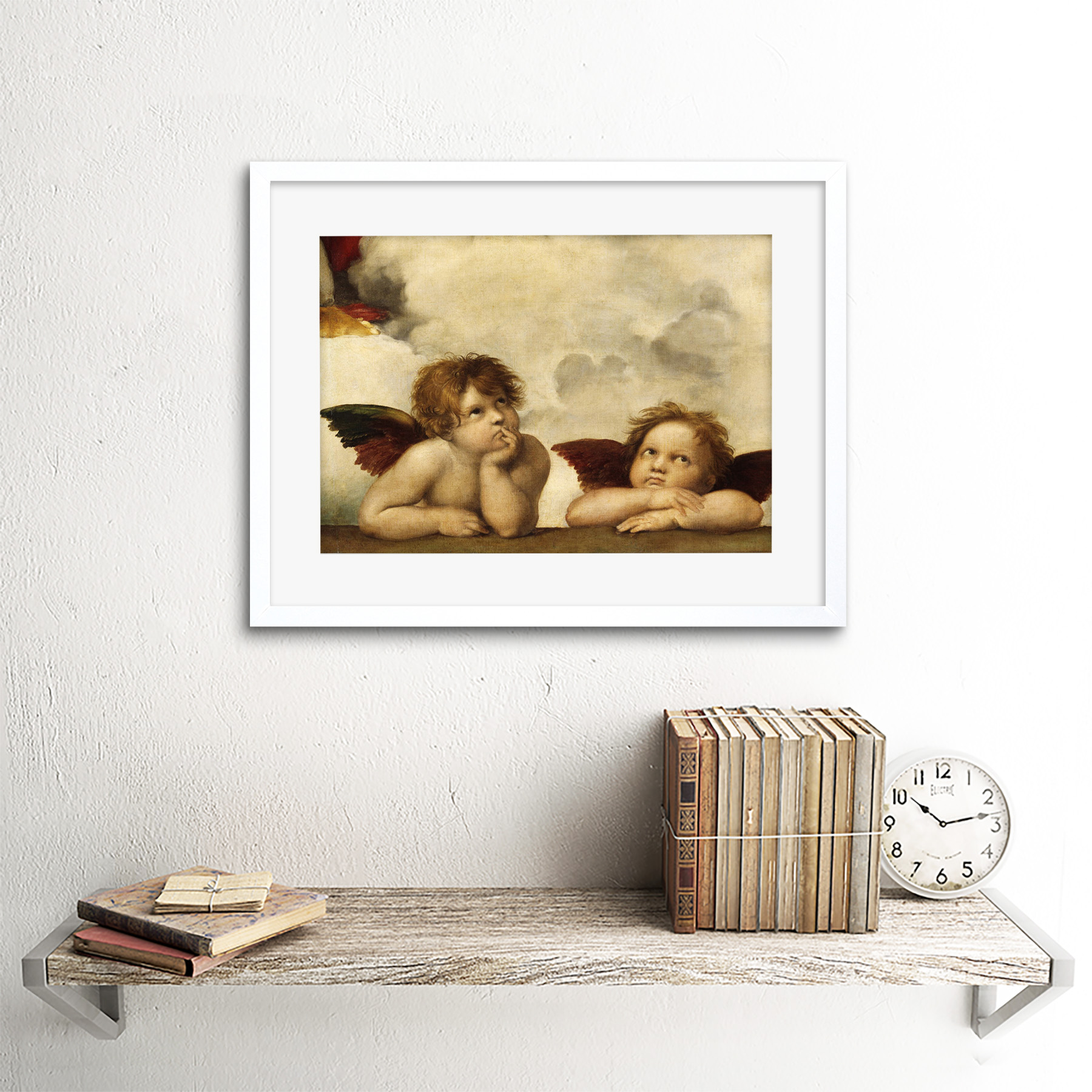 Raphael Sistine Madonna Group Of Angels Old Master Framed Wall Art Print - Picture 17 of 19