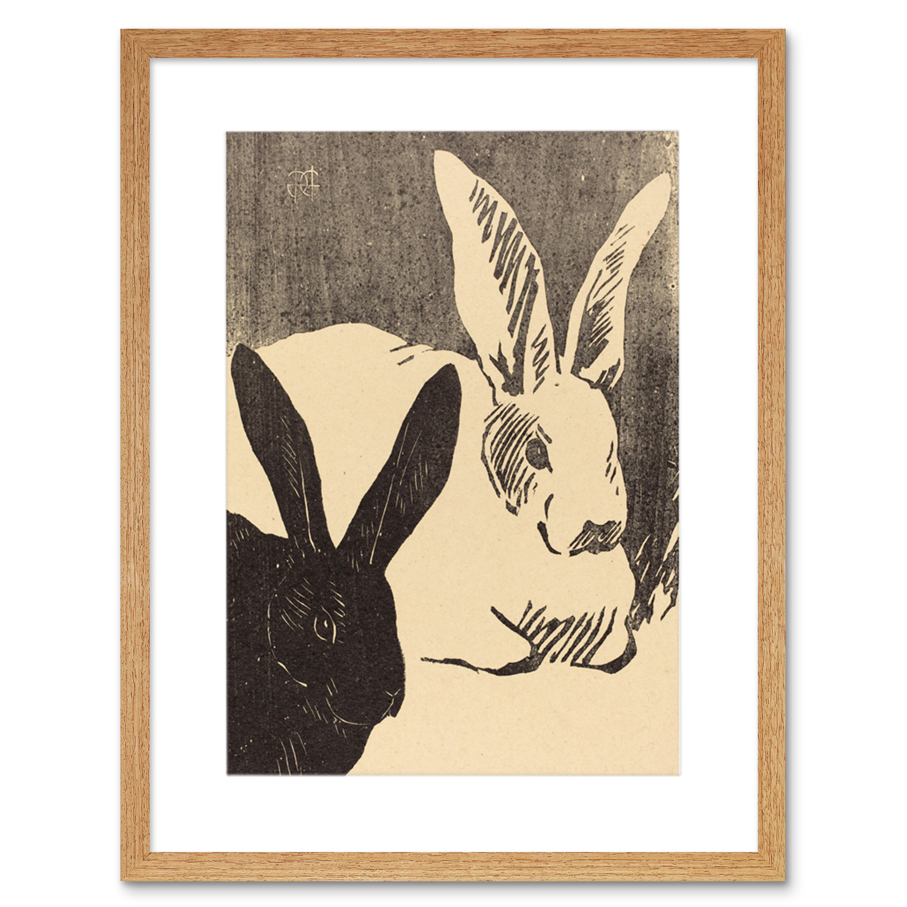 HENRI CHARLES GUERARD FRENCH RABBITS LES LAPINS FRAMED ART PRINT
