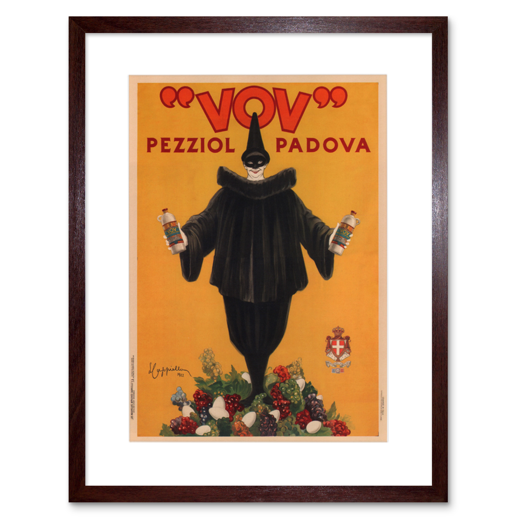 額装品/Opole Theatre/ボレスワフ ポルナー/ポスター/インテリア Vov Pezziol Liqueur Padova Italy Clown Vintage Retro Advert Framed
