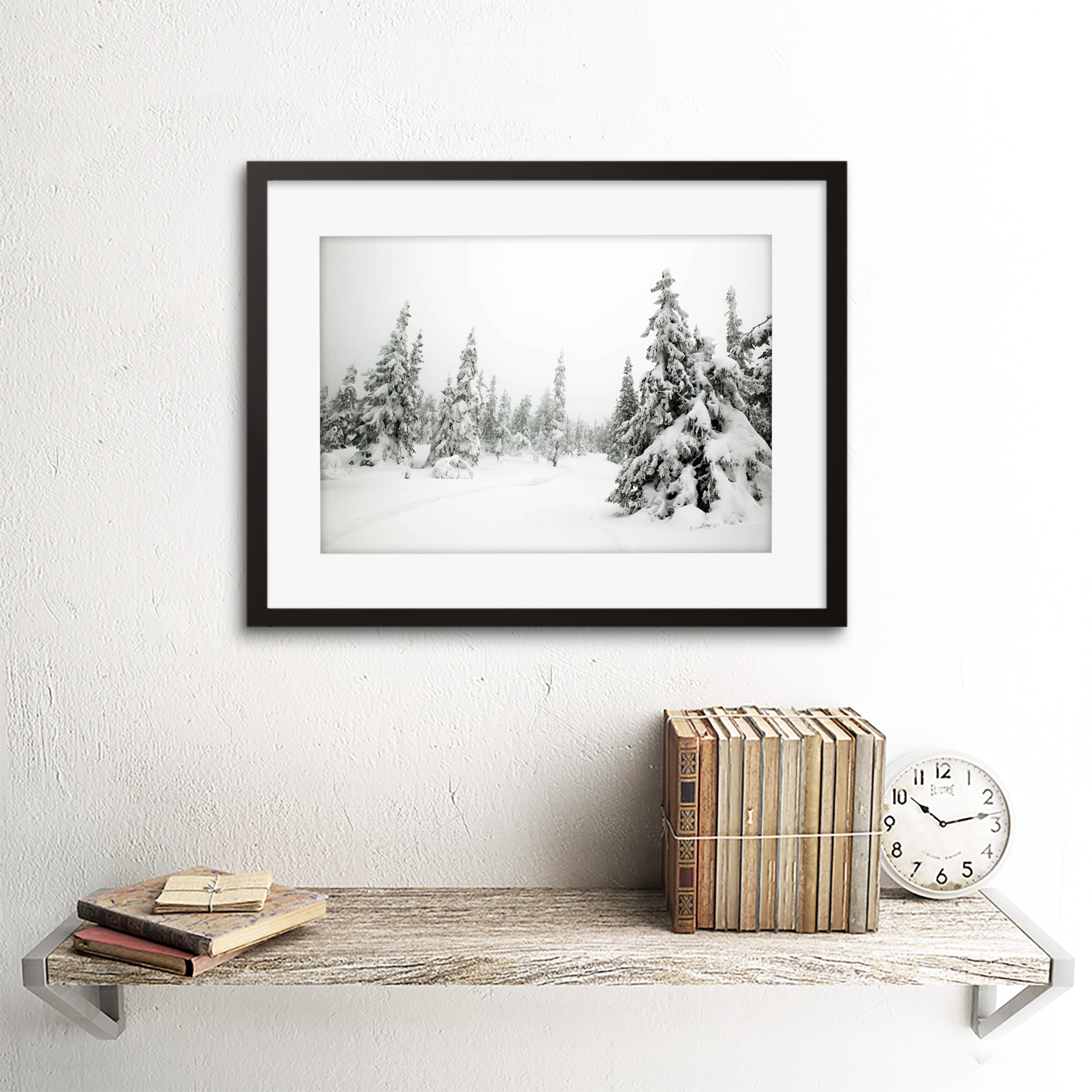 MPLANDSCAPE WINTER SCENE SNOW FOREST TREES Poster Picture Photograph Canvas art