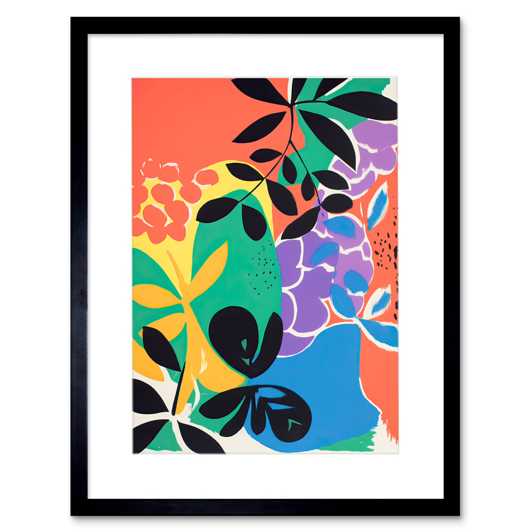 Henri Matisse inspirierte Pflanzenformen Gemälde abstrakt gerahmt Kunstdruck 12x16 - Bild 2 von 30