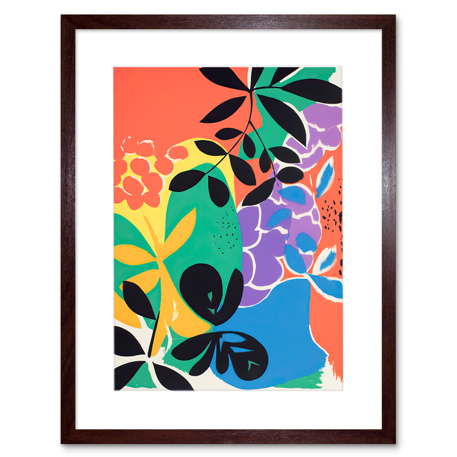 Henri Matisse inspirierte Pflanzenformen Gemälde abstrakt gerahmt Kunstdruck 12x16 - Bild 8 von 30
