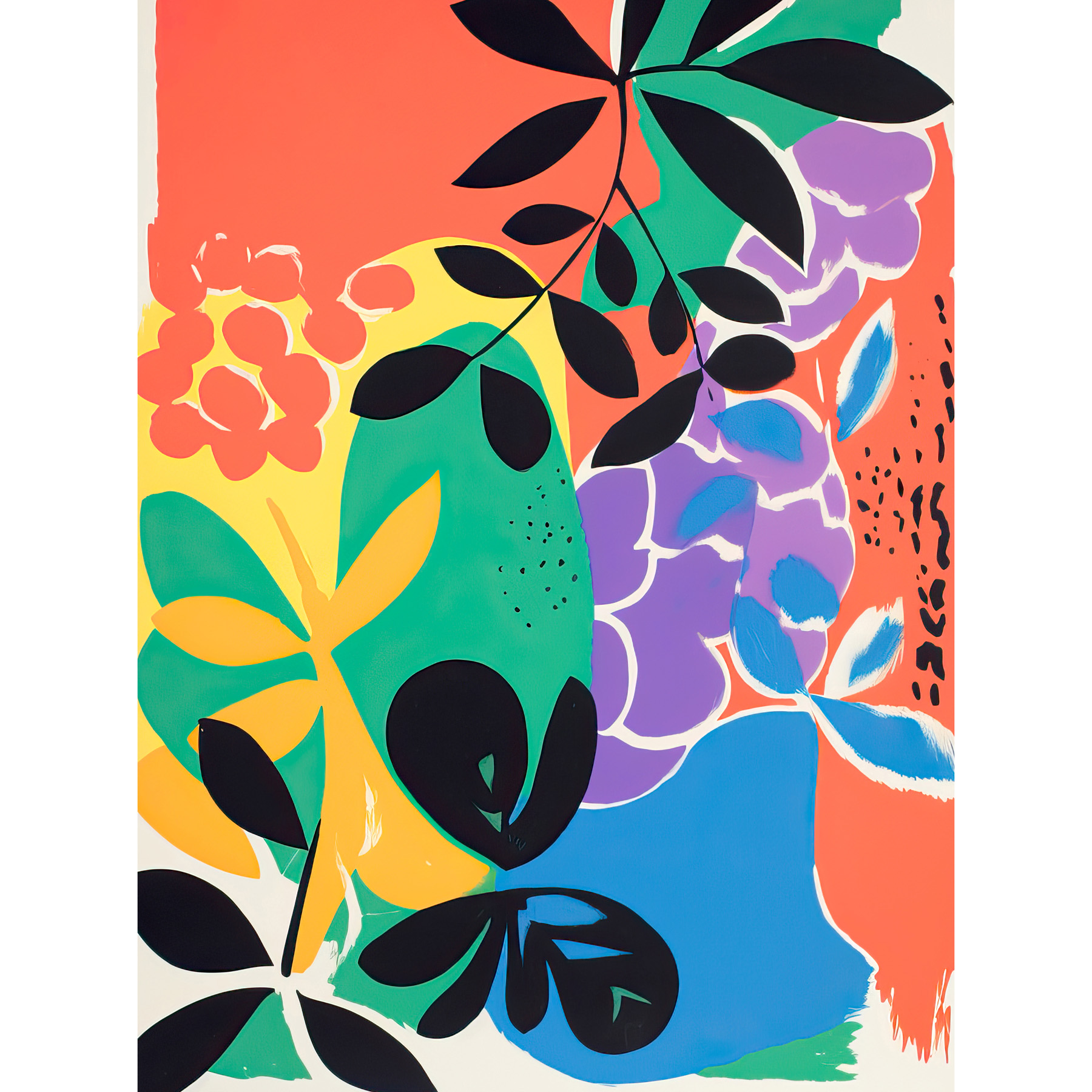 Henri Matisse inspirierte Pflanzenformen Gemälde abstrakt gerahmt Kunstdruck 12x16 - Bild 20 von 30