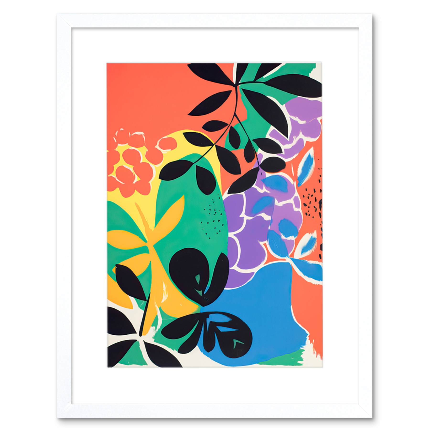 Henri Matisse inspirierte Pflanzenformen Gemälde abstrakt gerahmt Kunstdruck 12x16 - Bild 25 von 30