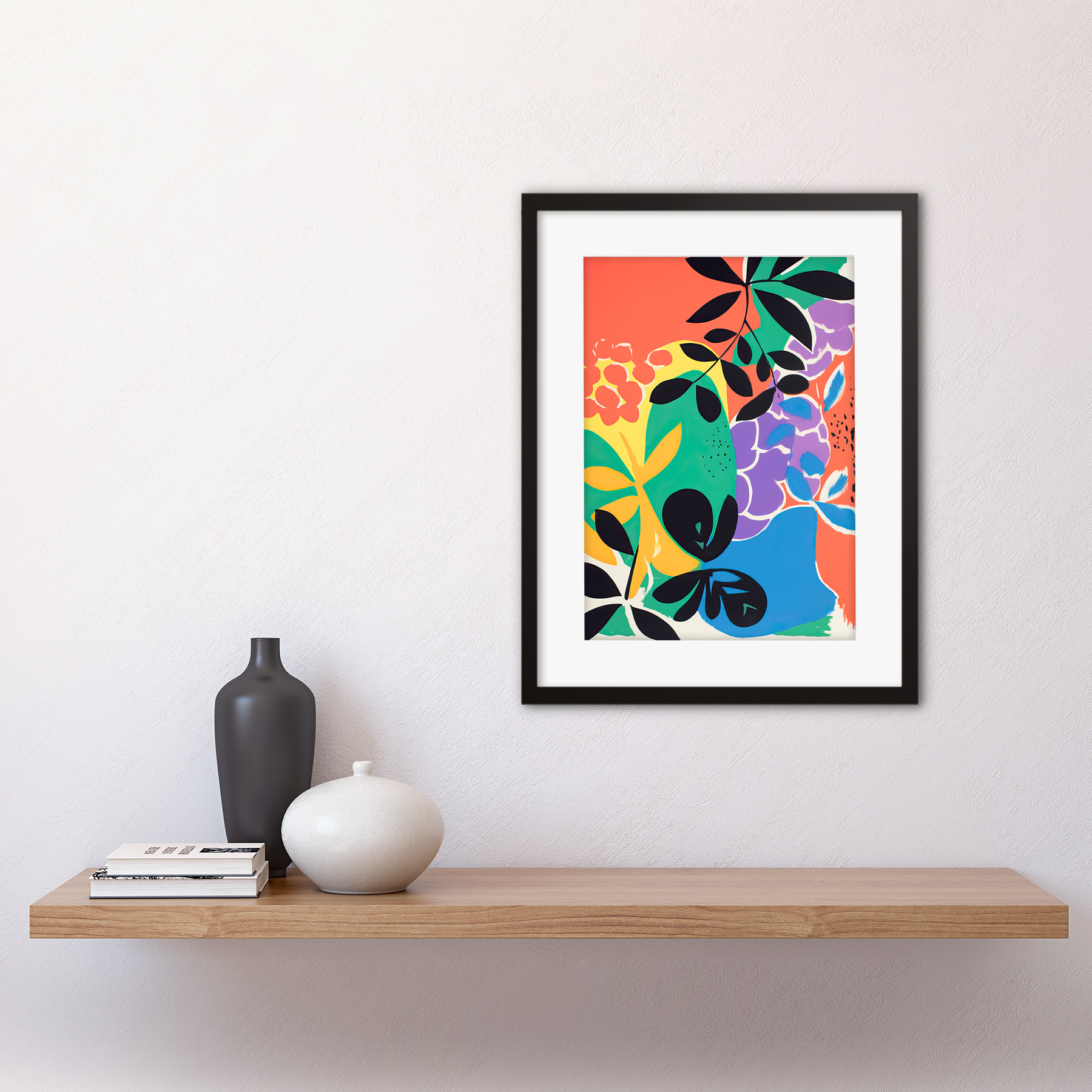 Henri Matisse inspirierte Pflanzenformen Gemälde abstrakt gerahmt Kunstdruck 12x16 - Bild 3 von 30