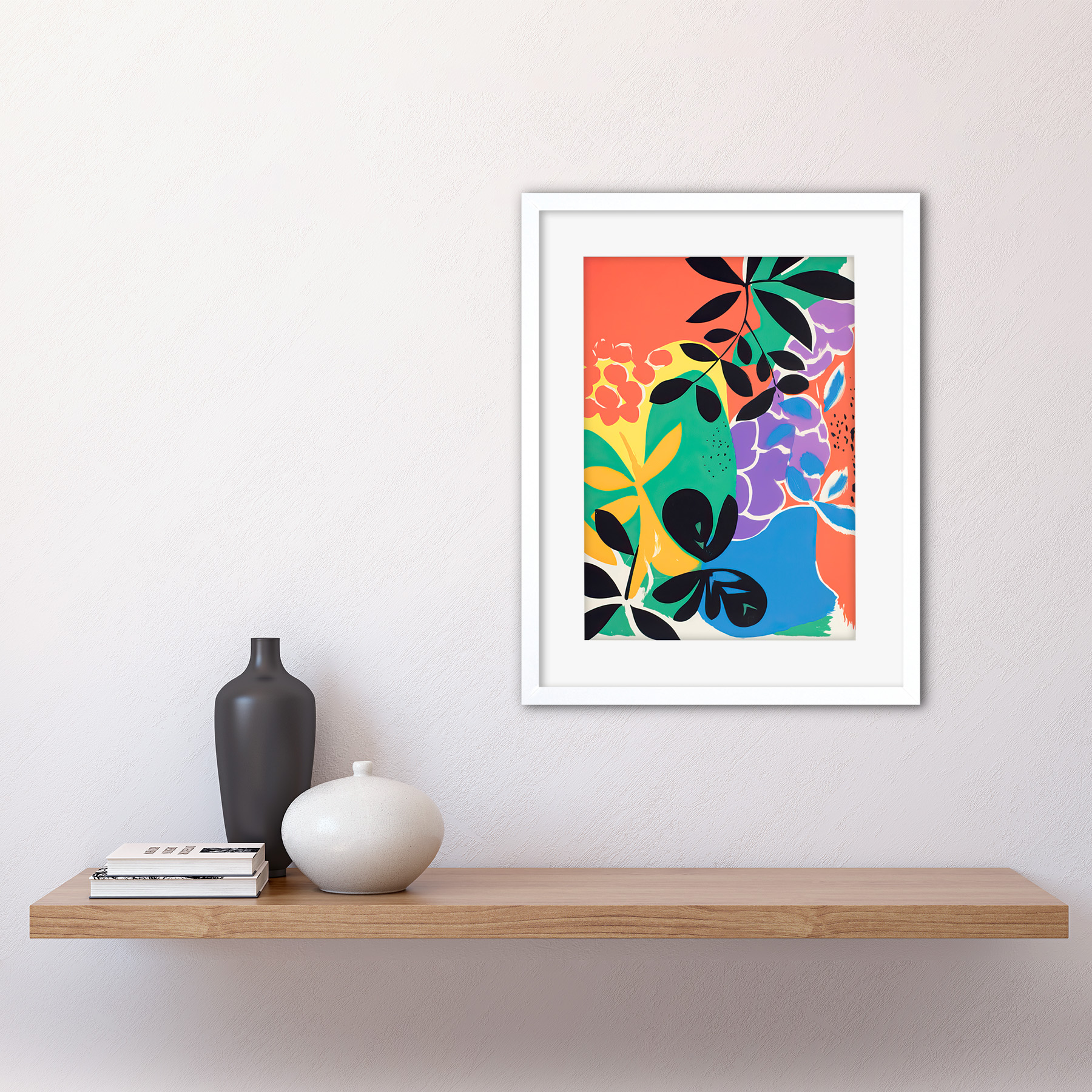 Henri Matisse inspirierte Pflanzenformen Gemälde abstrakt gerahmt Kunstdruck 12x16 - Bild 26 von 30