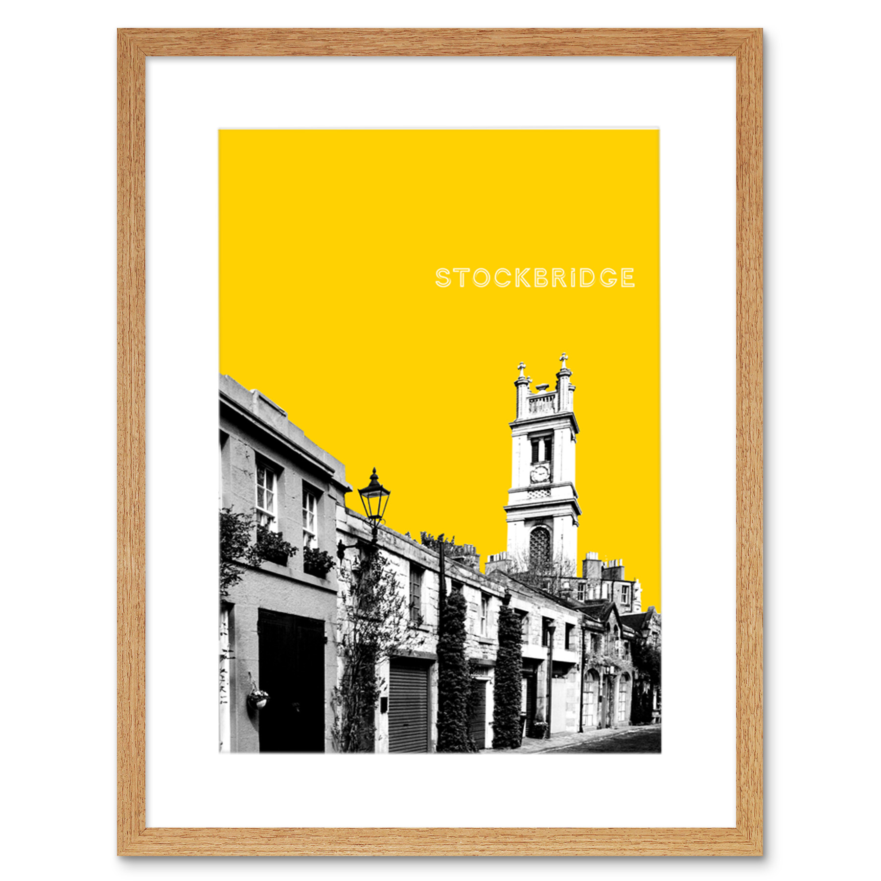 Stockbridge Edinburgh Scotland Landmark Yellow Framed Art Print - Picture 10 of 19
