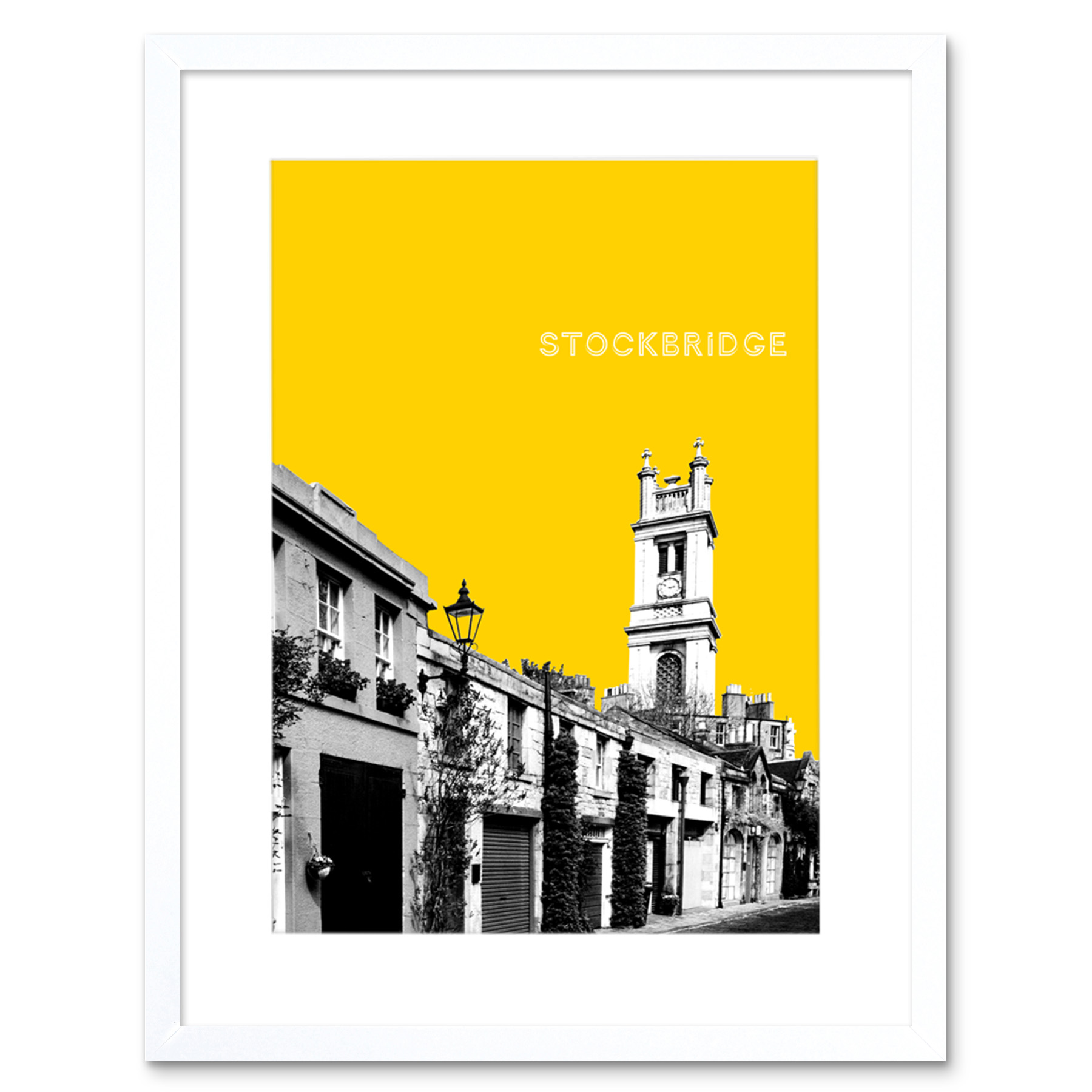 Stockbridge Edinburgh Scotland Landmark Yellow Framed Art Print - Picture 16 of 19