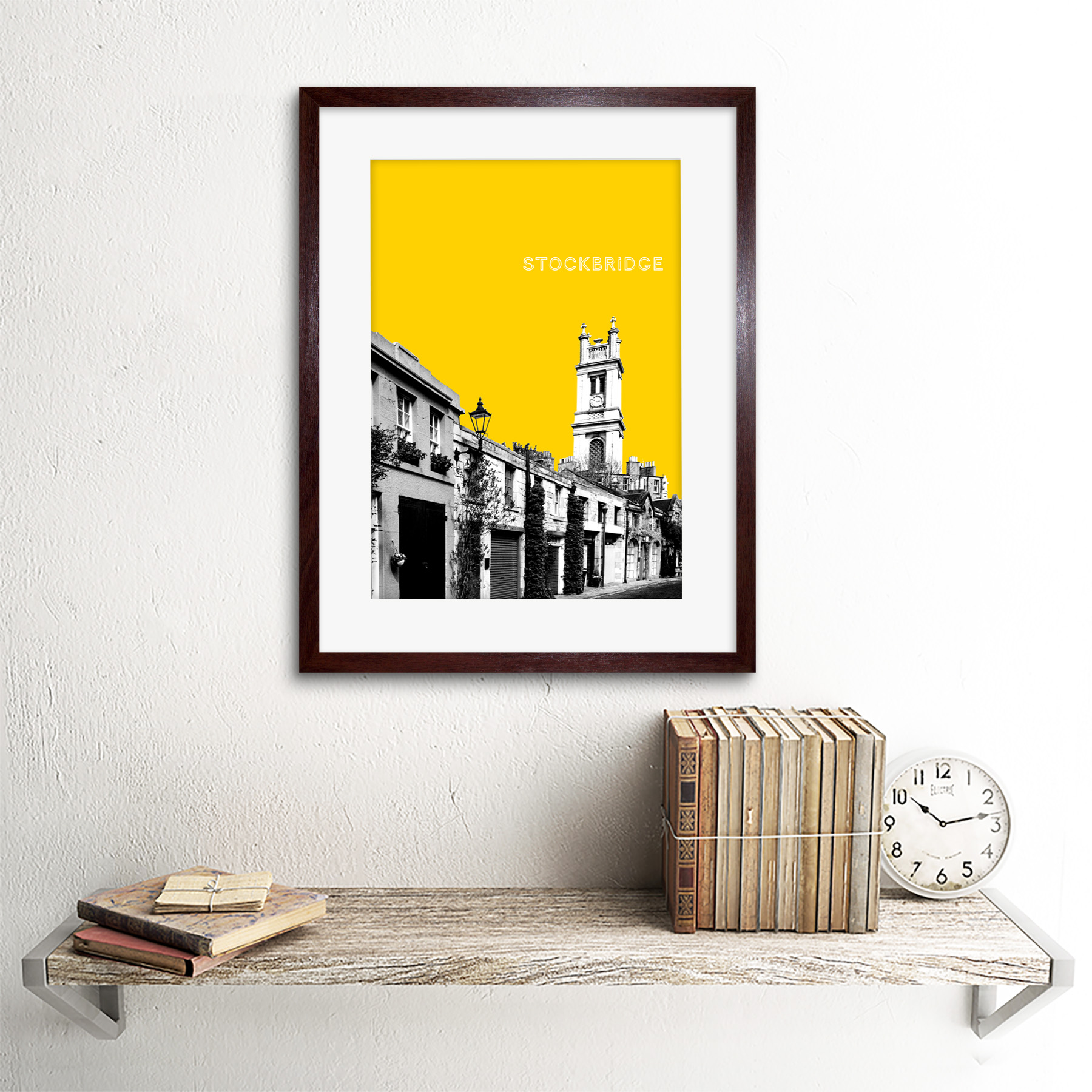 Stockbridge Edinburgh Scotland Landmark Yellow Framed Art Print - Picture 7 of 19