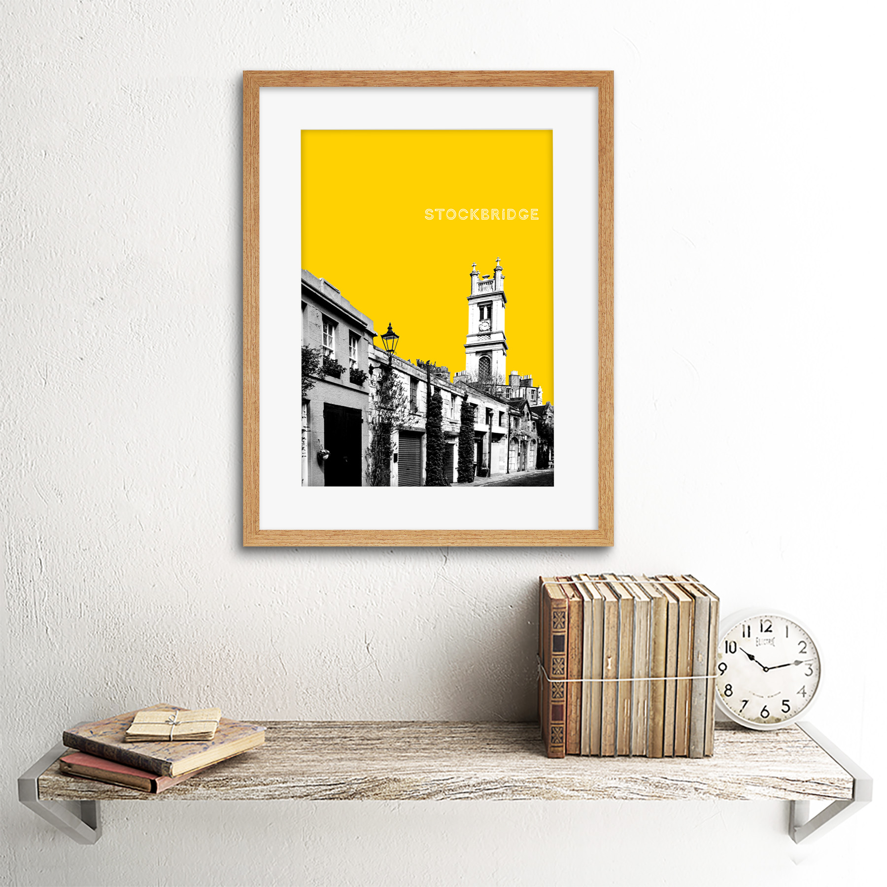 Stockbridge Edinburgh Scotland Landmark Yellow Framed Art Print - Picture 11 of 19