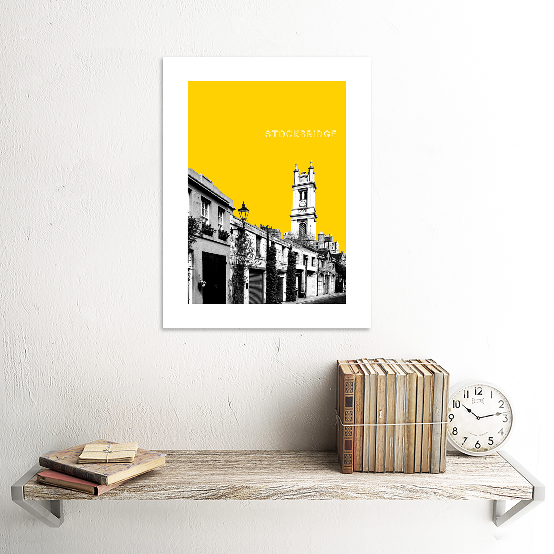 Stockbridge Edinburgh Scotland Landmark Yellow Framed Art Print - Picture 15 of 19