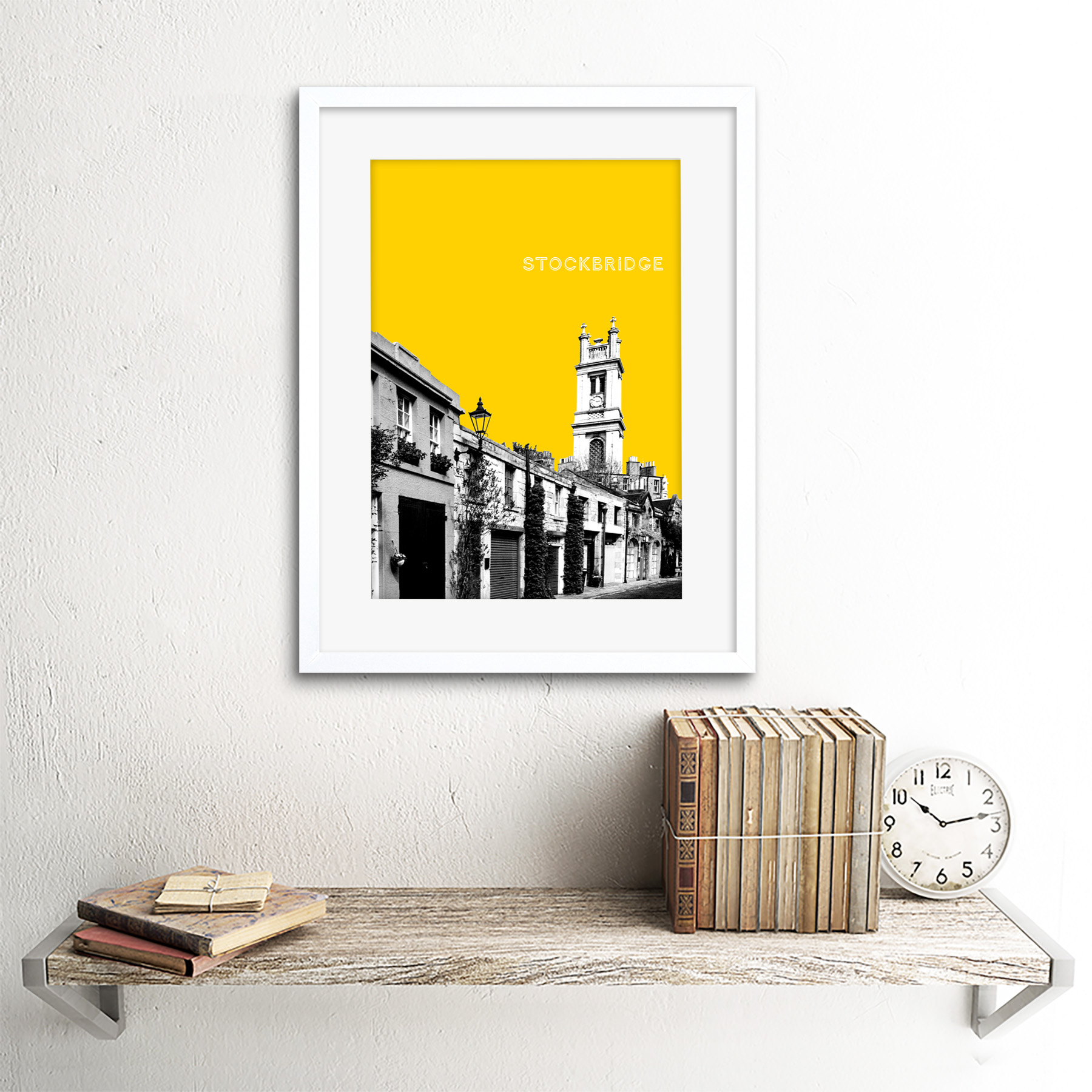 Stockbridge Edinburgh Scotland Landmark Yellow Framed Art Print - Picture 17 of 19