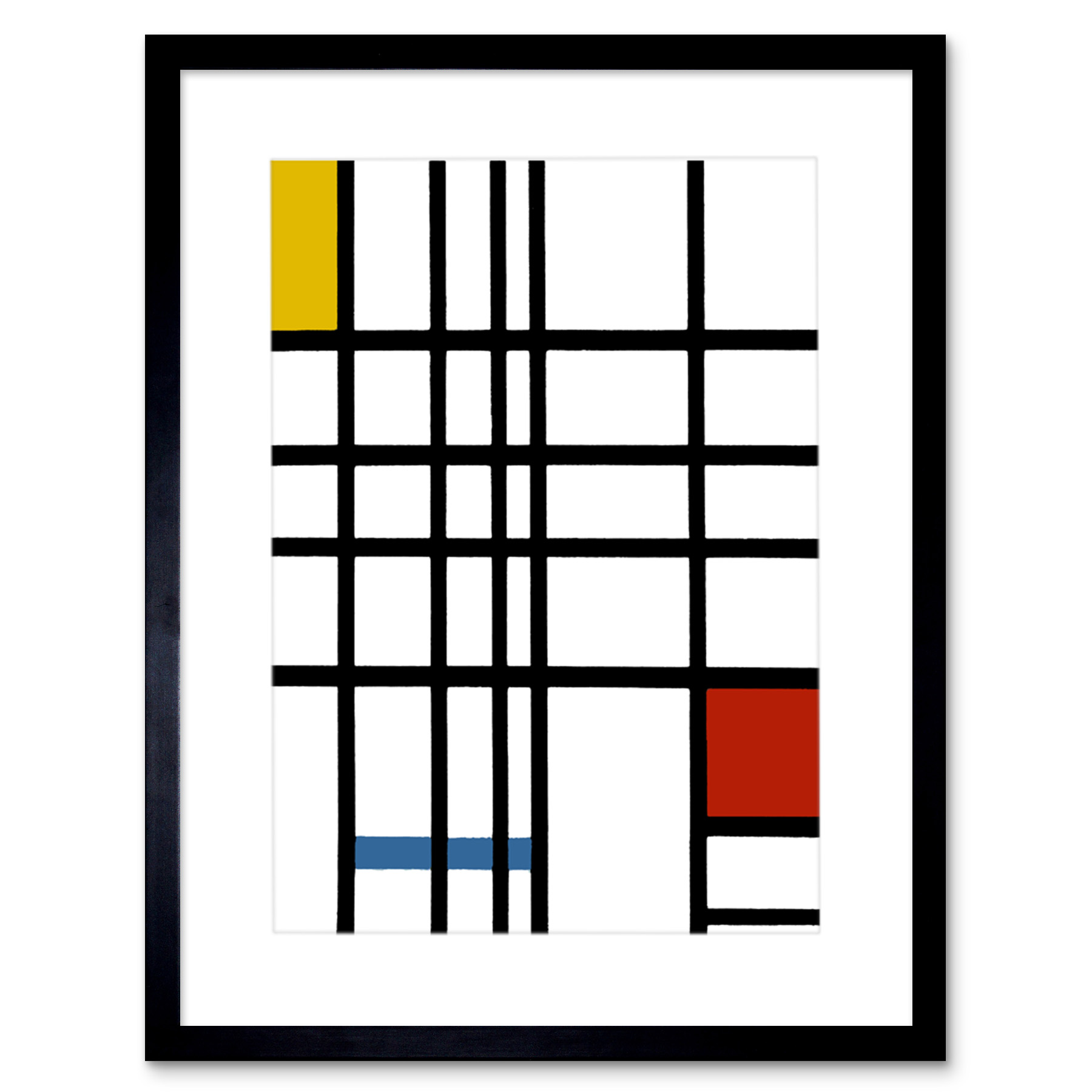 Piet Mondrian Composition Yellow Blue Red Framed Wall Art Print