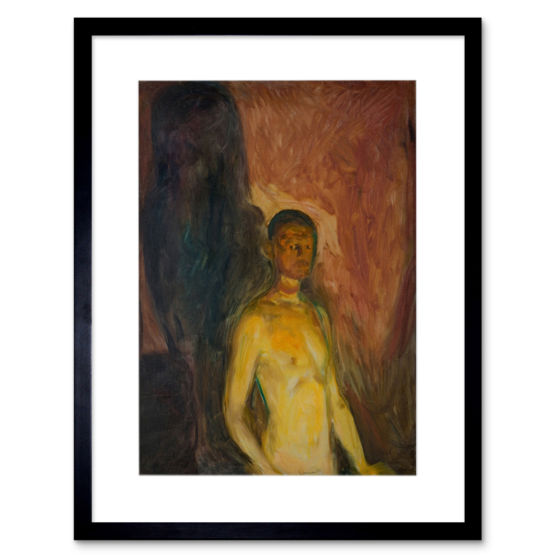 Painting Edvard Munch Self Portrait In Hell Framed Art Print Poster 12x16 Inch - Picture 2 of 25