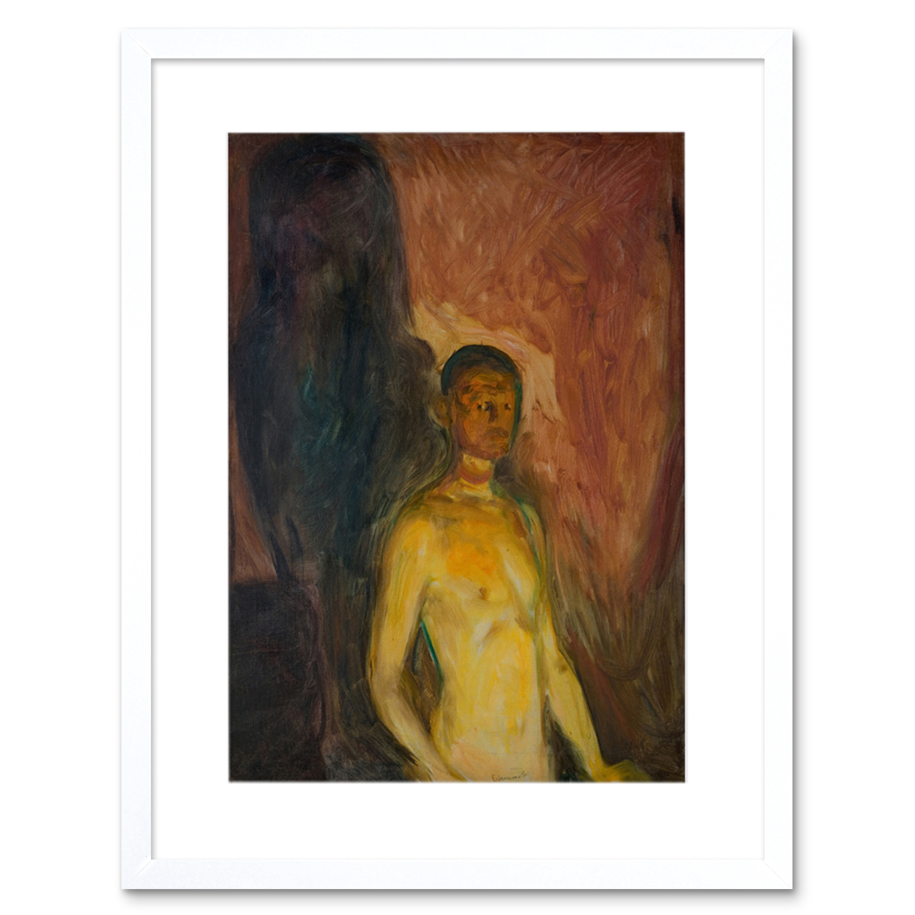 Painting Edvard Munch Self Portrait In Hell Framed Art Print Poster 12x16 Inch - Picture 21 of 25