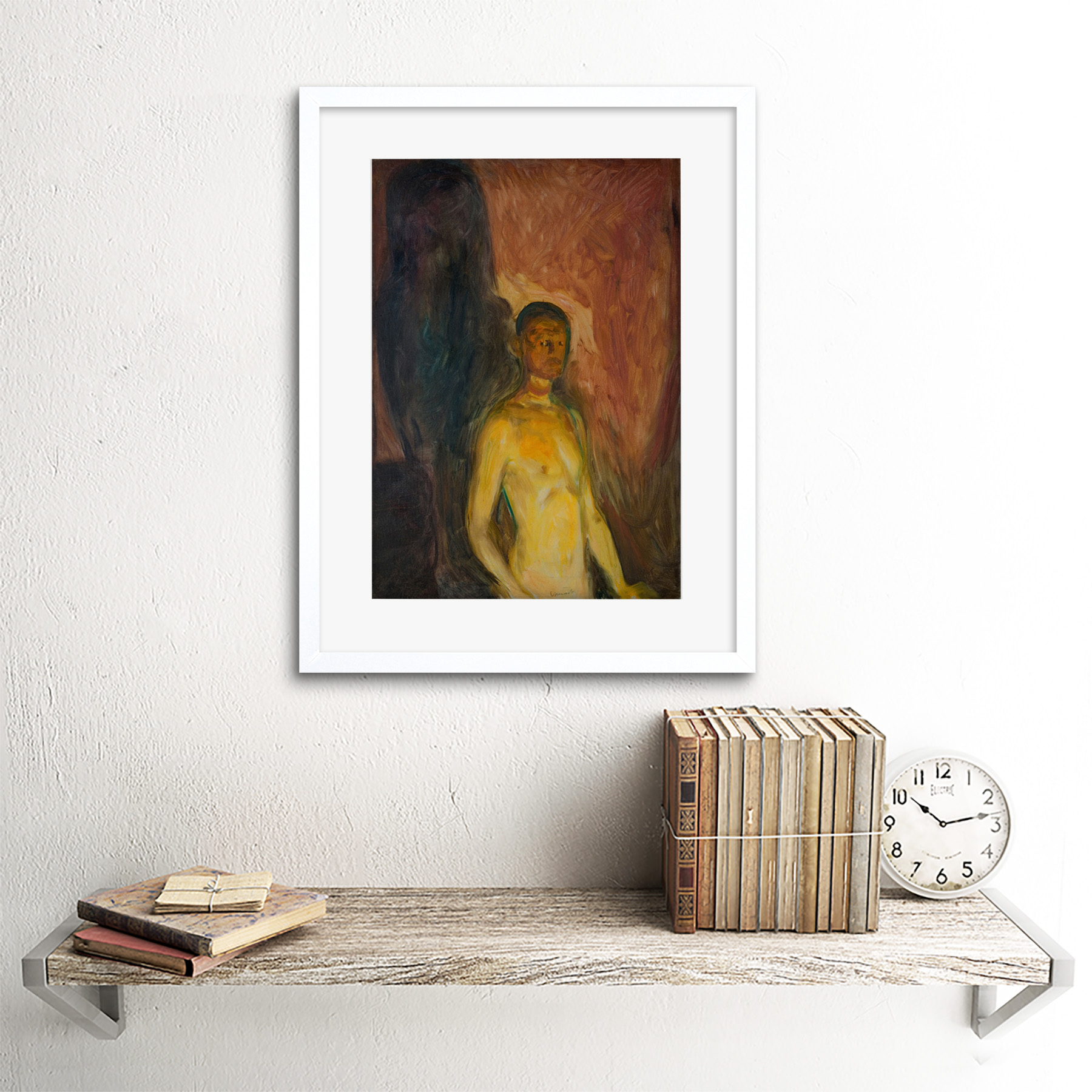 Painting Edvard Munch Self Portrait In Hell Framed Art Print Poster 12x16 Inch - Picture 22 of 25