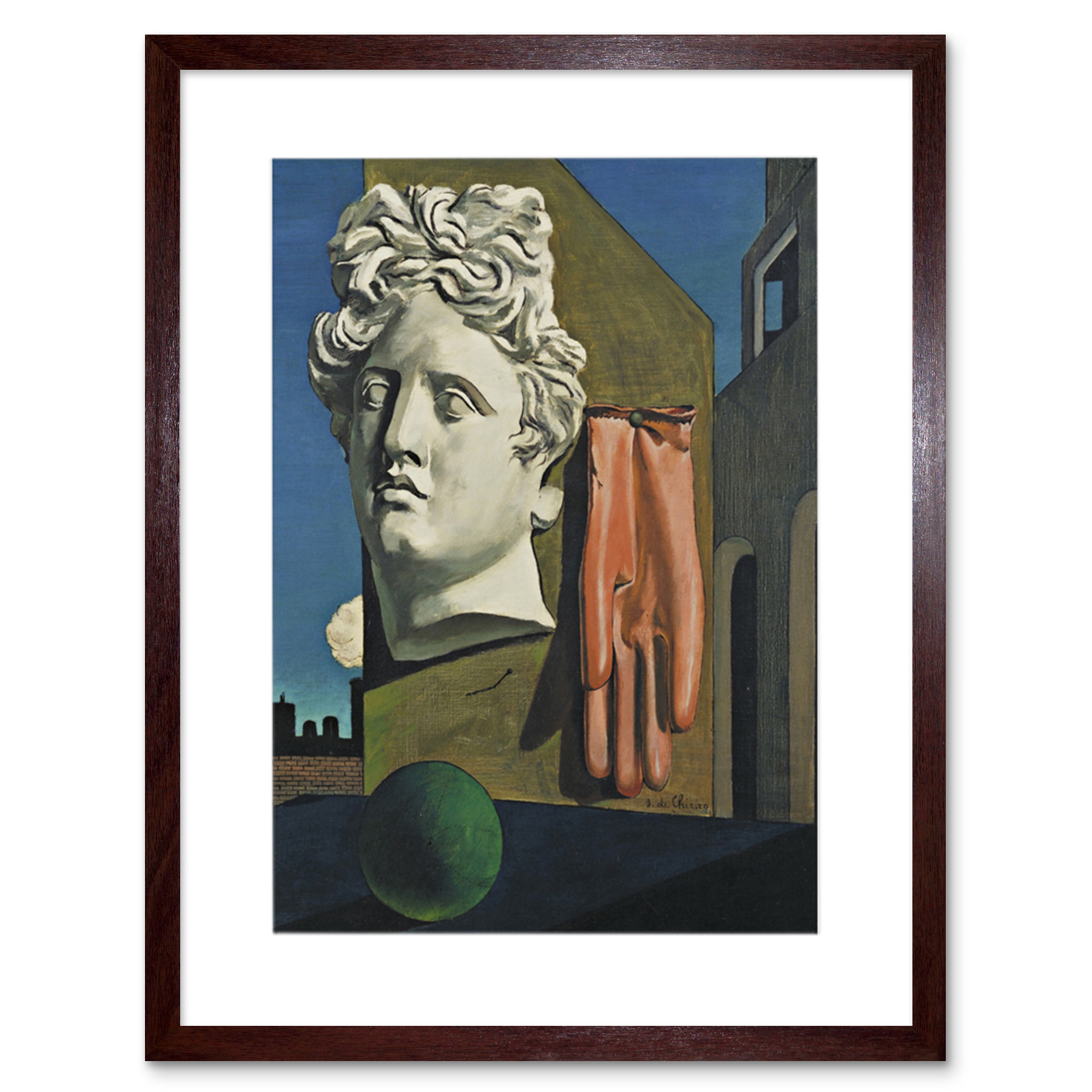 De Chirico Liebeslied gerahmter Kunstdruck 12 x 16 Zoll - Bild 7 von 25