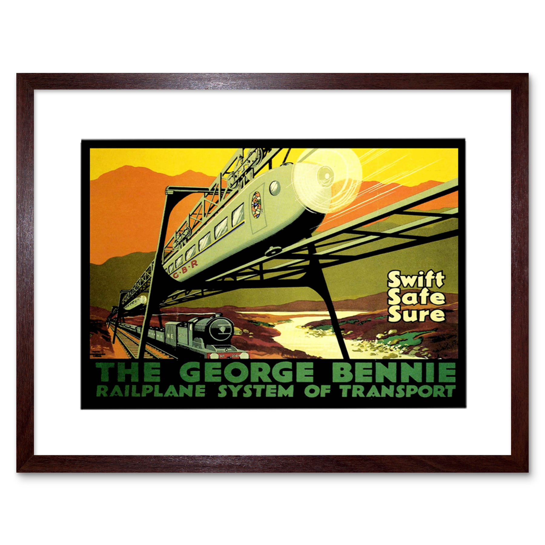 Transport George Bennie Railplane Glasgow Cool Scotland Art Print 12x16 Inch - Picture 7 of 25