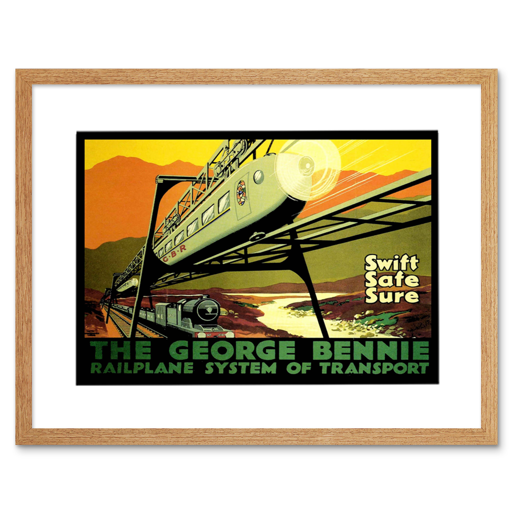 Transport George Bennie Railplane Glasgow Cool Scotland Art Print 12x16 Inch - Picture 12 of 25