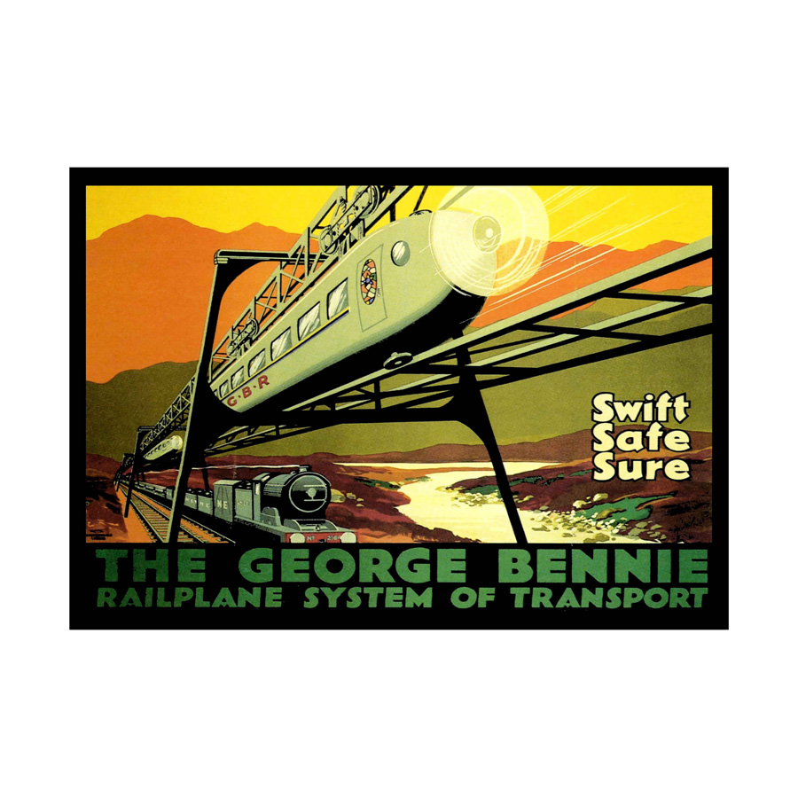 Transport George Bennie Railplane Glasgow Cool Scotland Art Print 12x16 Inch - Picture 17 of 25