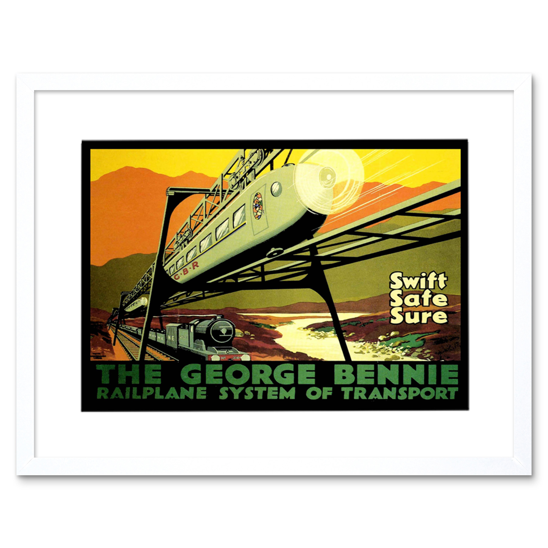 Transport George Bennie Railplane Glasgow Cool Scotland Art Print 12x16 Inch - Picture 21 of 25