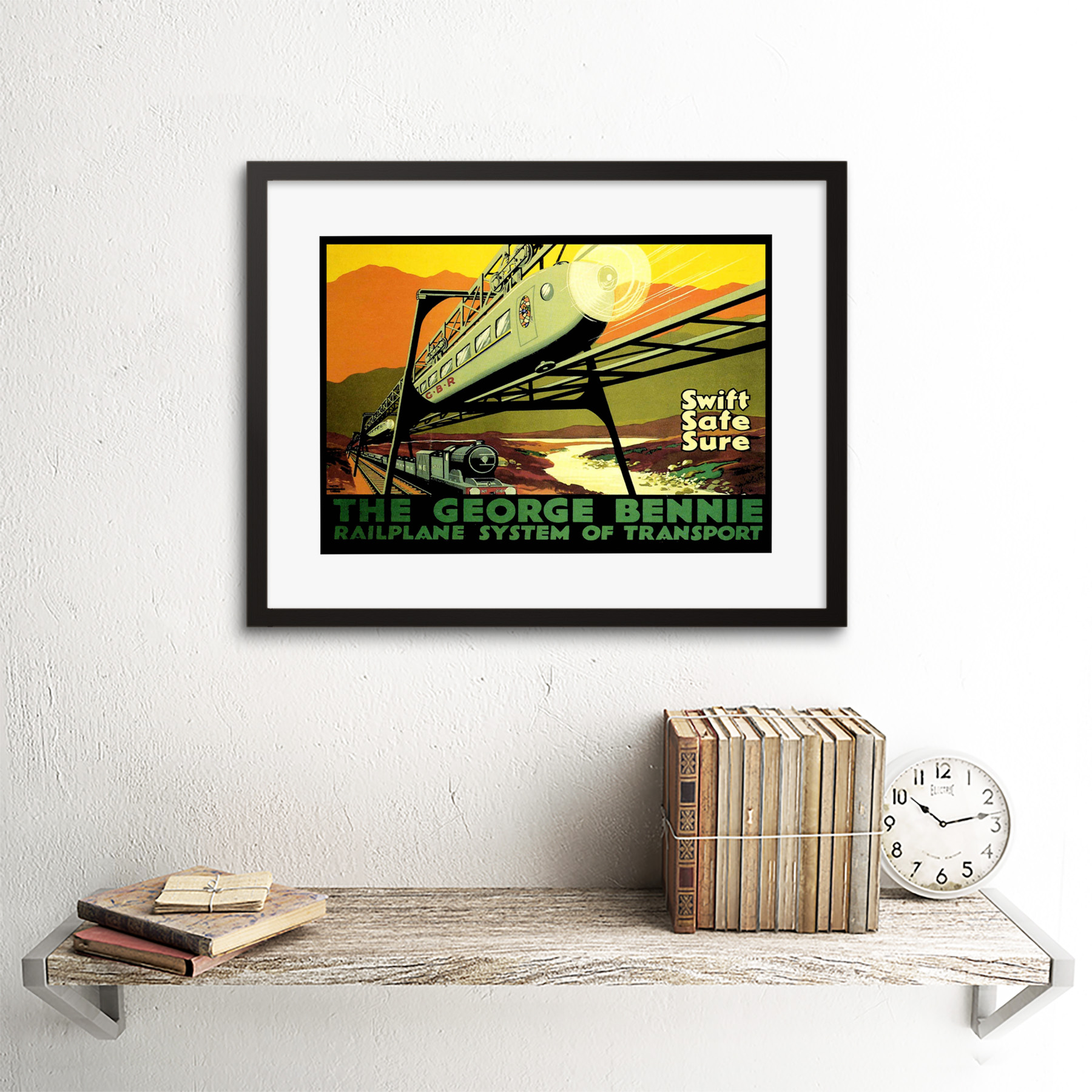 Transport George Bennie Railplane Glasgow Cool Scotland Art Print 12x16 Inch - Picture 3 of 25