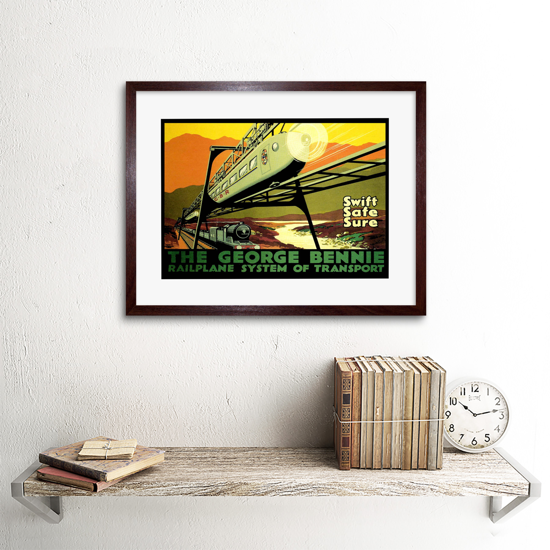 Transport George Bennie Railplane Glasgow Cool Scotland Art Print 12x16 Inch - Picture 8 of 25
