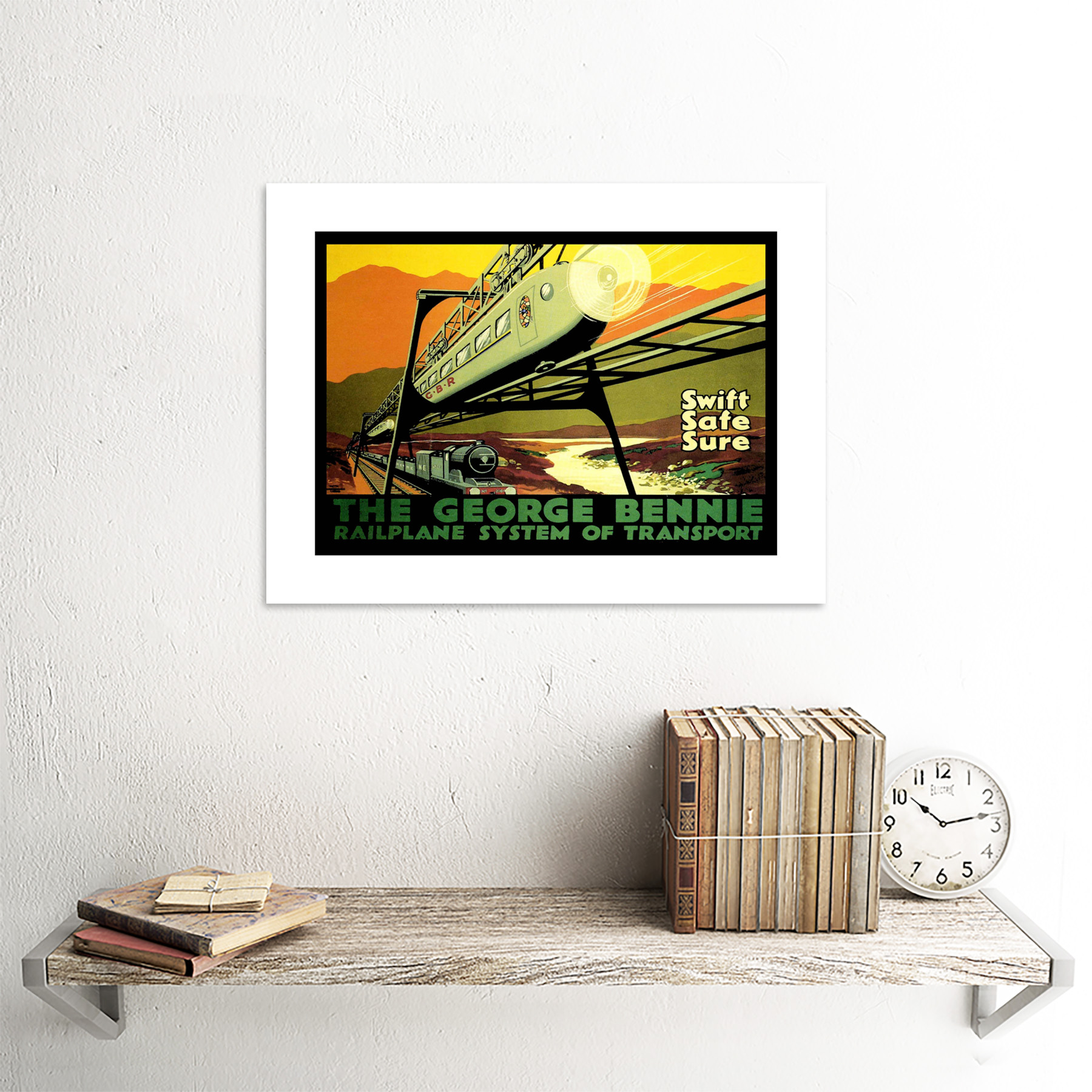 Transport George Bennie Railplane Glasgow Cool Scotland Art Print 12x16 Inch - Picture 18 of 25