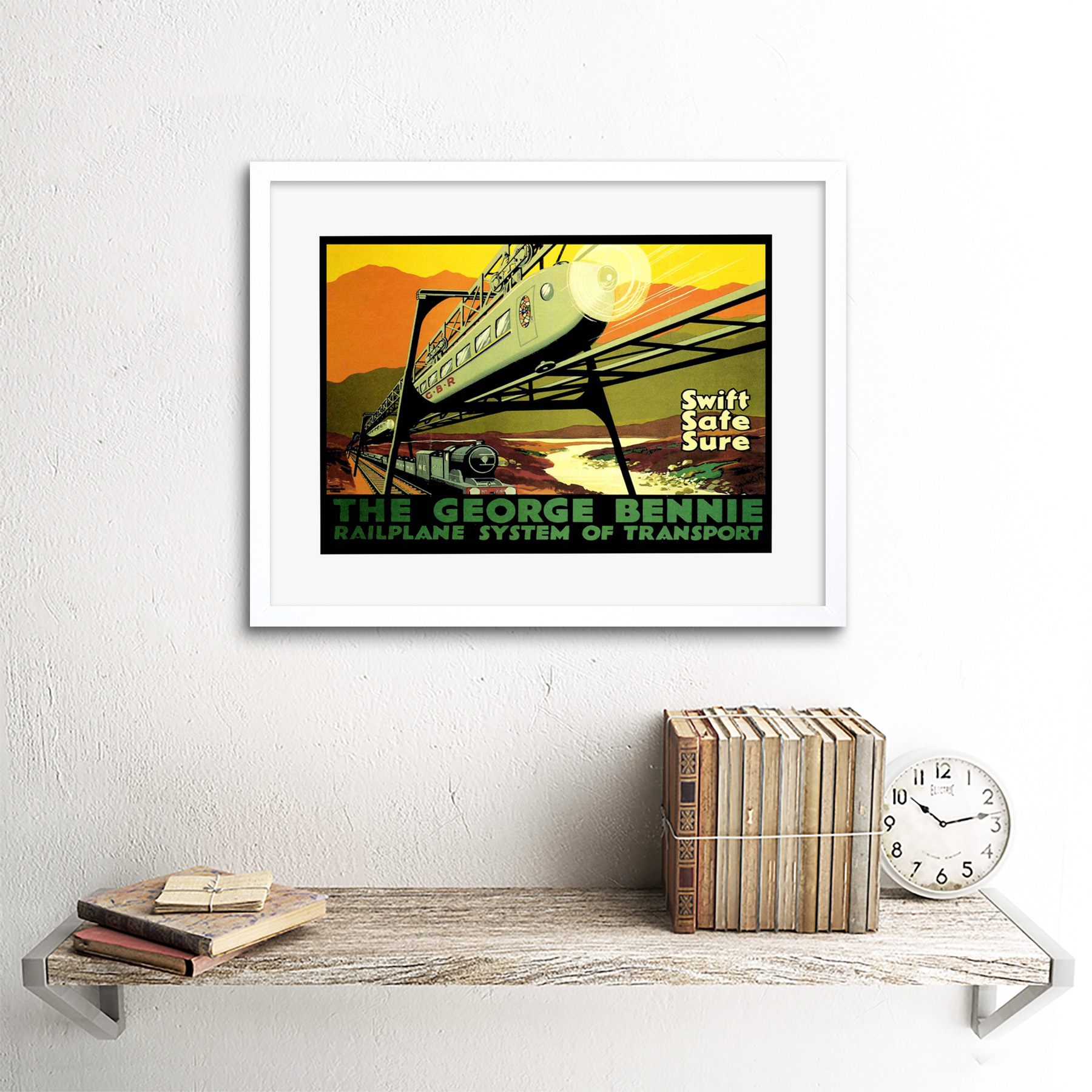 Transport George Bennie Railplane Glasgow Cool Scotland Art Print 12x16 Inch - Picture 22 of 25