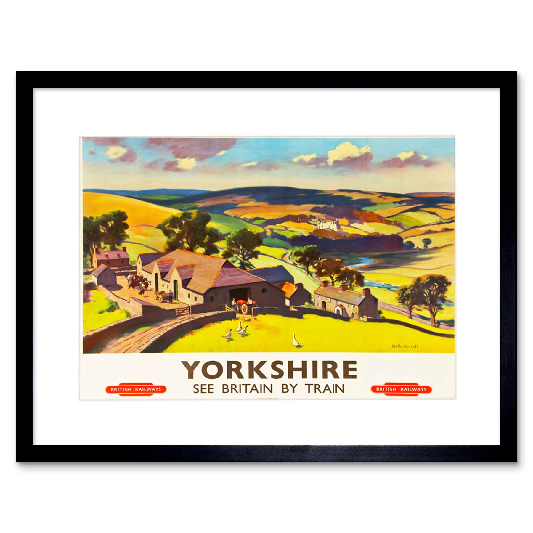Travel Yorkshire England UK Dale Valley Farm Geese Framed Art Print 12x16 Inch - Picture 2 of 25