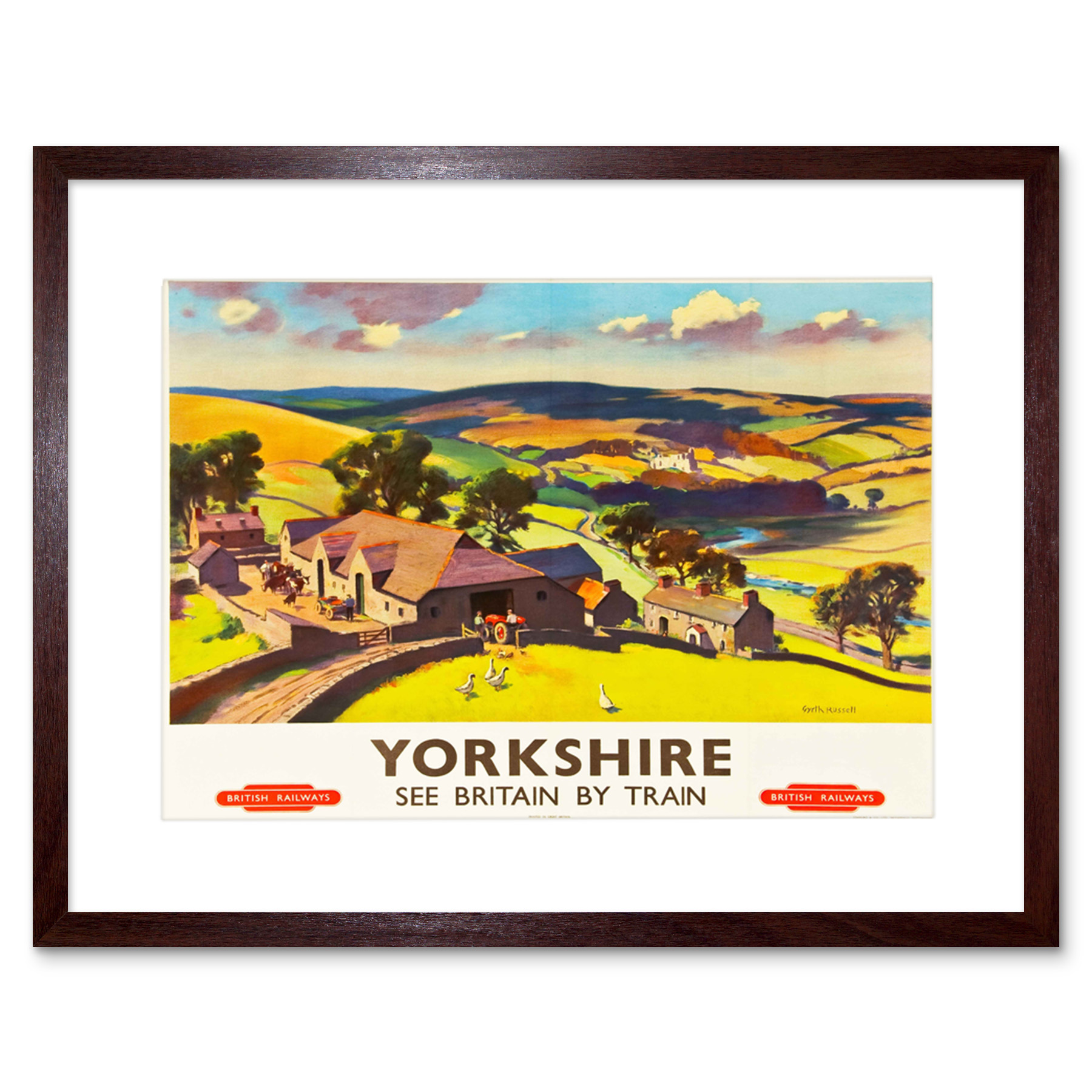 Travel Yorkshire England UK Dale Valley Farm Geese Framed Art Print 12x16 Inch - Picture 7 of 25
