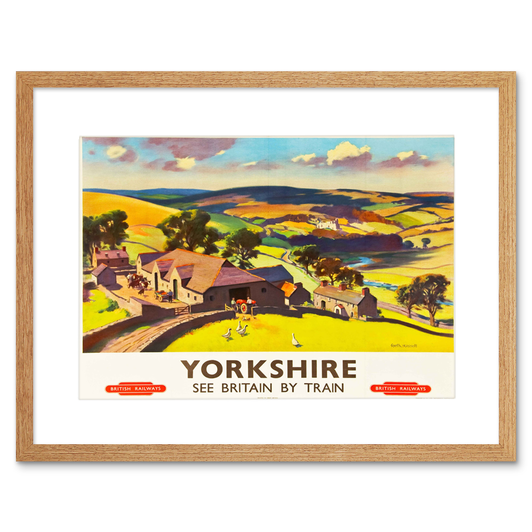 Travel Yorkshire England UK Dale Valley Farm Geese Framed Art Print 12x16 Inch - Picture 12 of 25