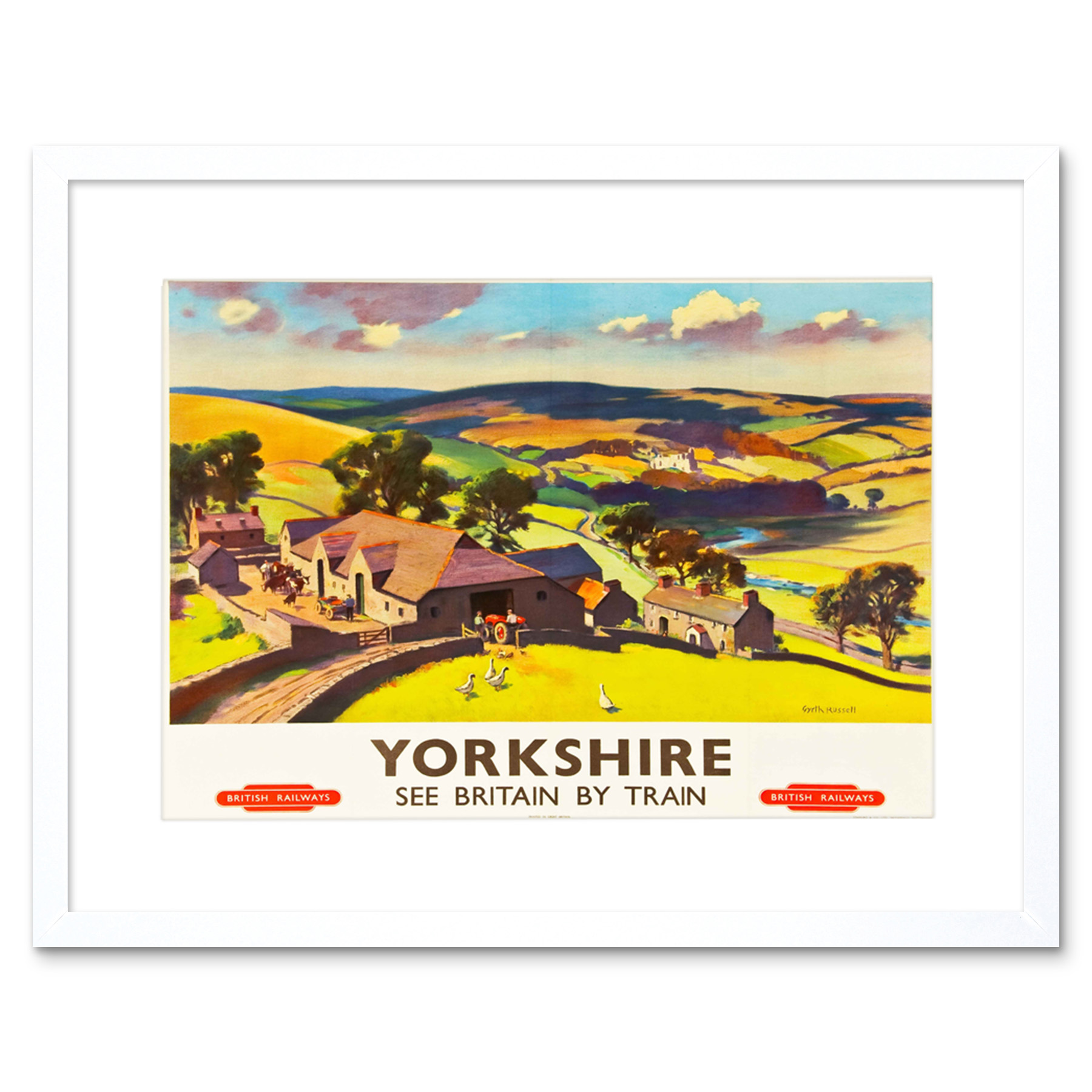 Travel Yorkshire England UK Dale Valley Farm Geese Framed Art Print 12x16 Inch - Picture 21 of 25