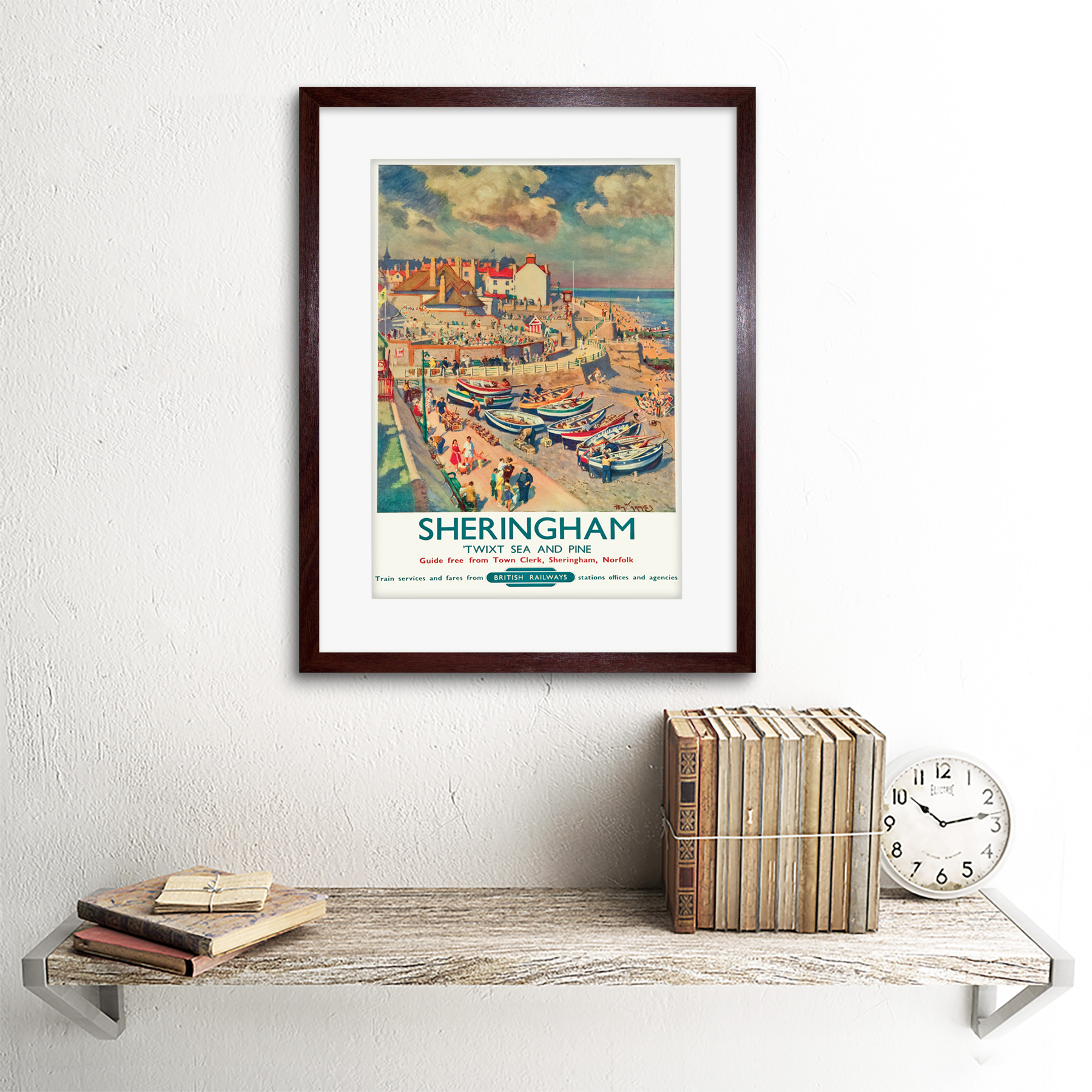 Travel Sheringham British Railways Seaside Boats Tourists Framed Print 12x16" - Picture 8 of 25