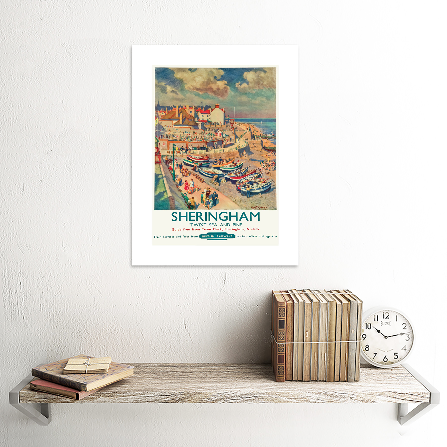 Travel Sheringham British Railways Seaside Boats Tourists Framed Print 12x16" - Picture 18 of 25