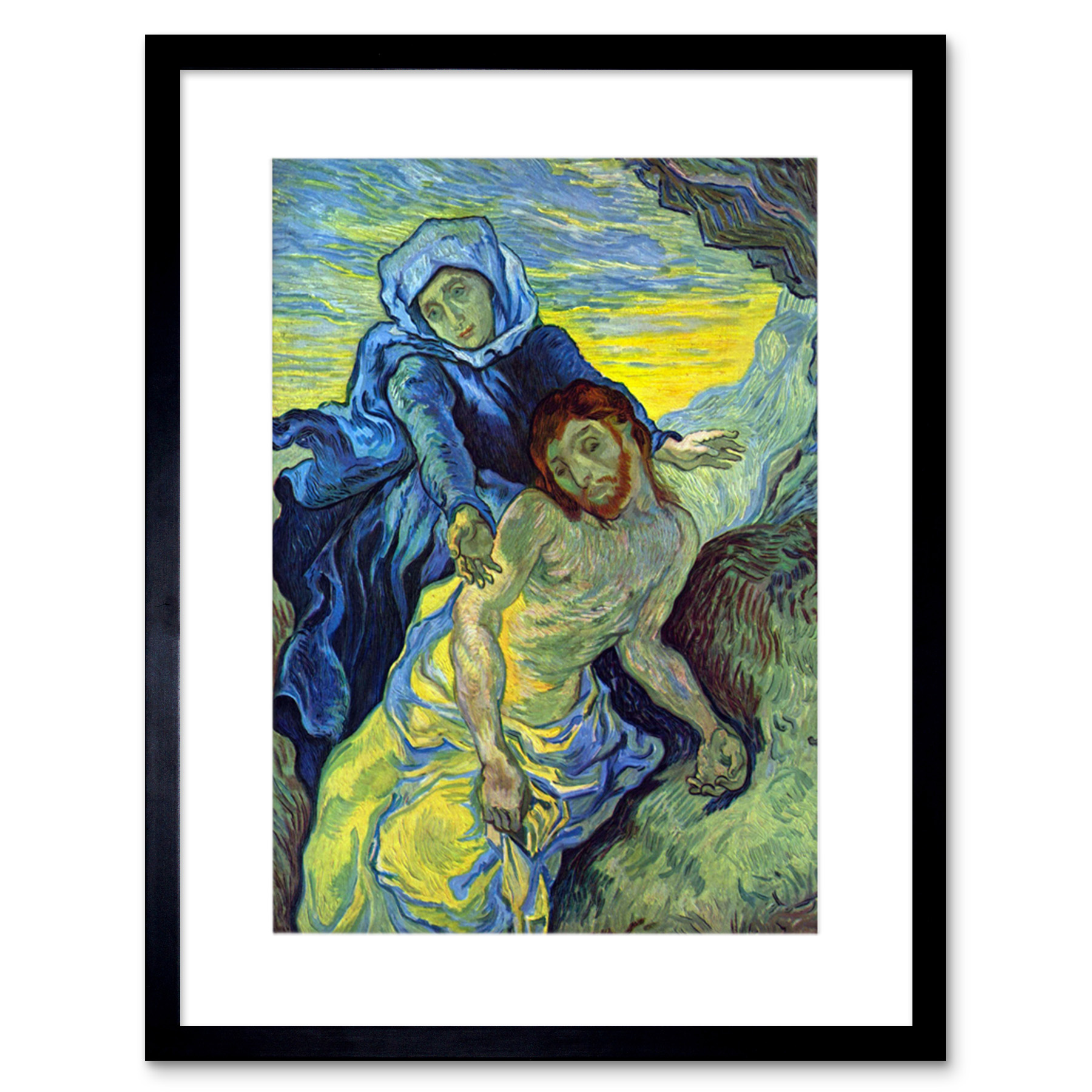 Painting Van Gogh After Delacroix Pieta Pity Old Master Framed Print 12x16  Inch | eBay