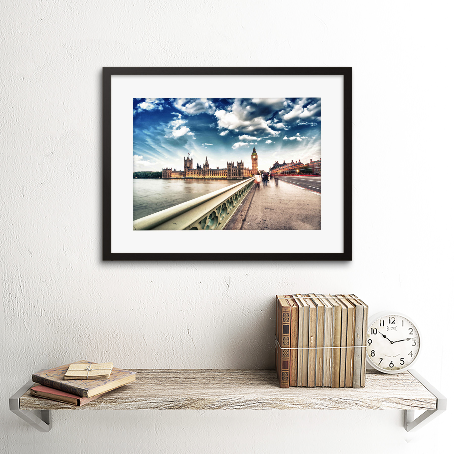 Photo Parliament Big Ben London Uk Framed Art Print Picture Mount 12x16 Inch Ebay