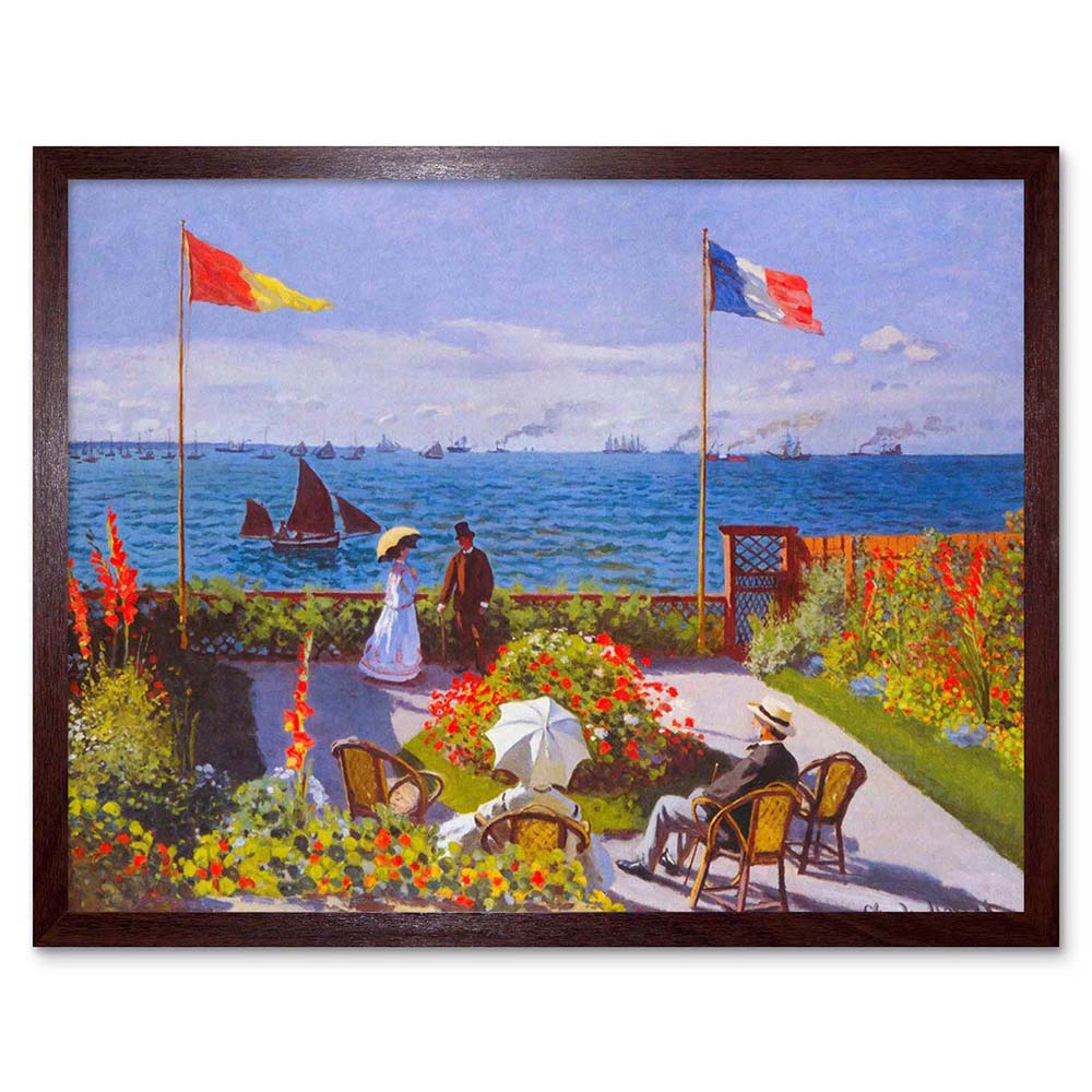 Claude Monet Garden At Sainte Adresse Master Painting 12X16 Inch